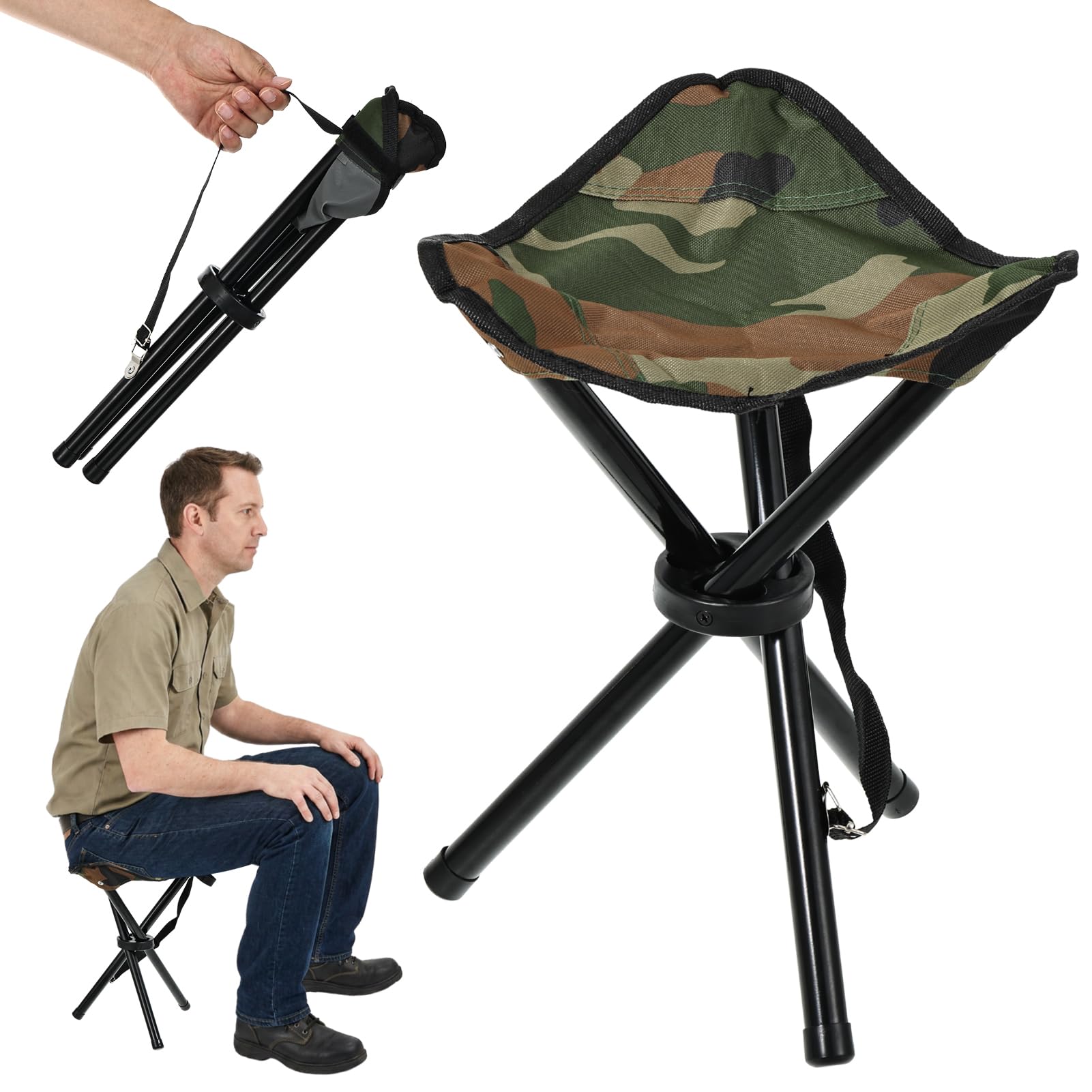 CebraBounze 14.6-Inch Lightweight Tripod Camping Stool