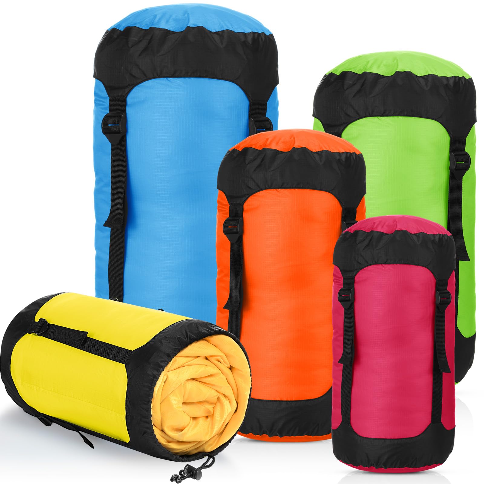 GliCraft 5-Piece Compression Sack Set for Backpacking