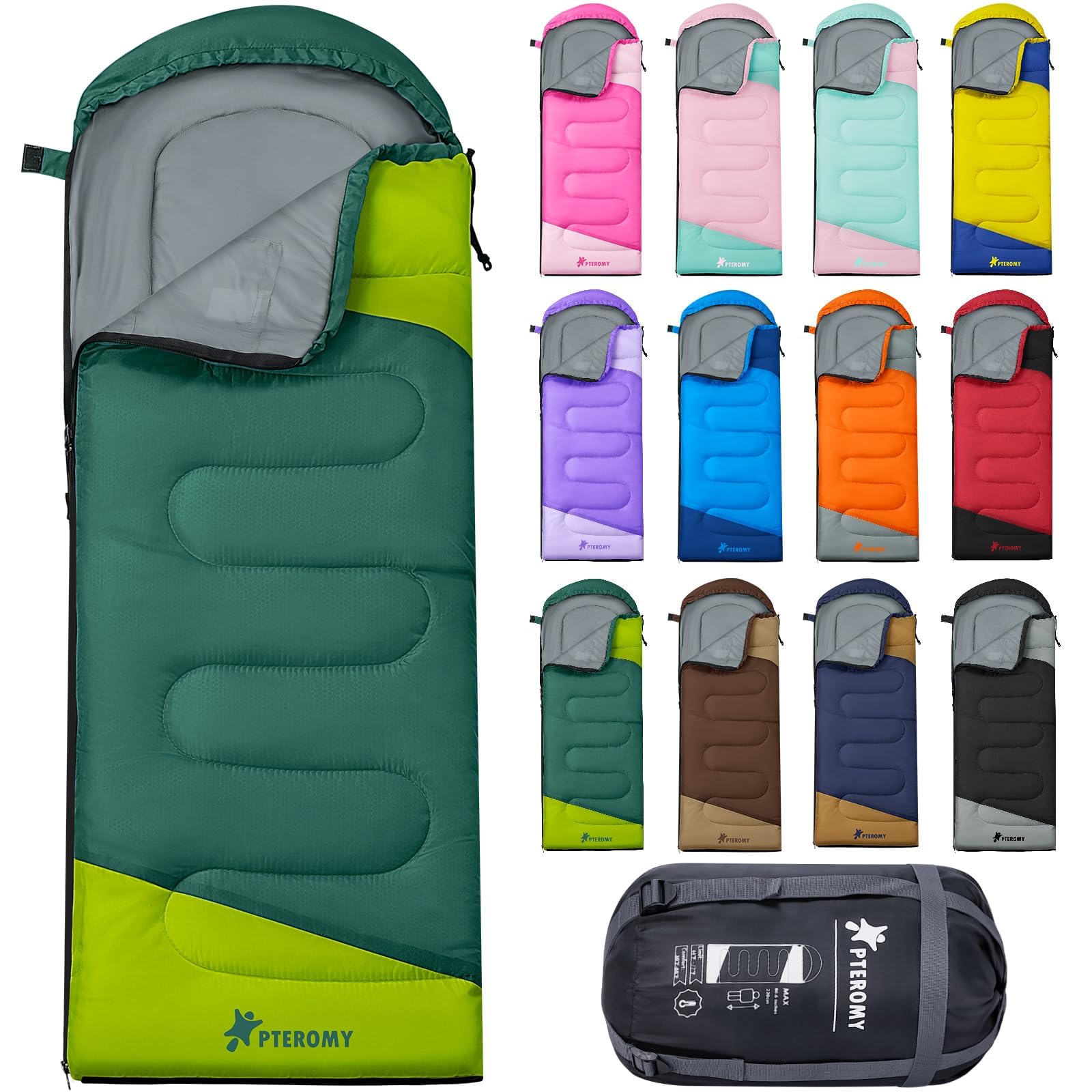 PTEROMY Lightweight Water-Resistant Camping Sleeping Bag
