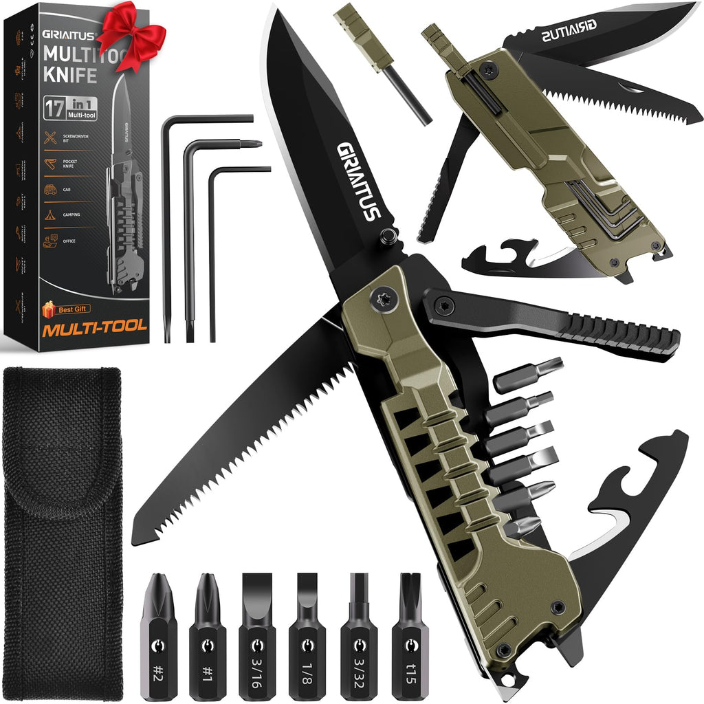 17-in-1 Survival Multitool Knife with Fire Starter