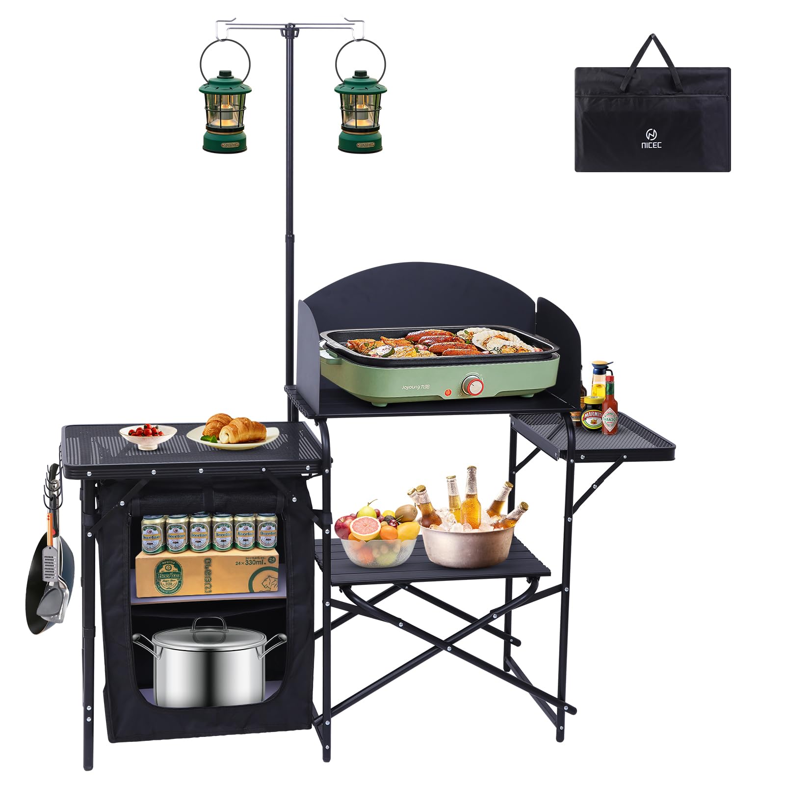 Nice C Folding Camping Kitchen Station with Carry Bag
