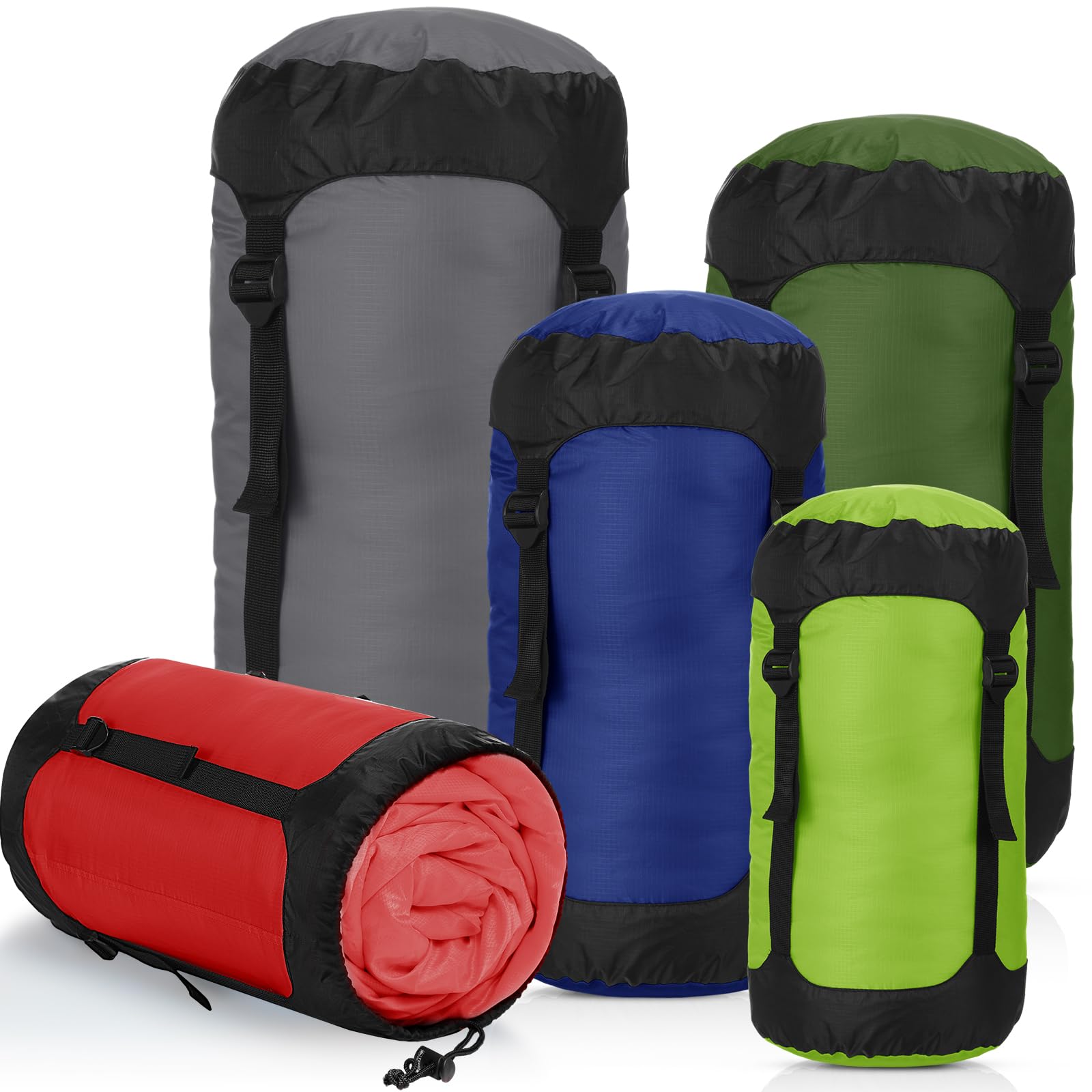 GliCraft 5-Piece Compression Sack Set for Backpacking