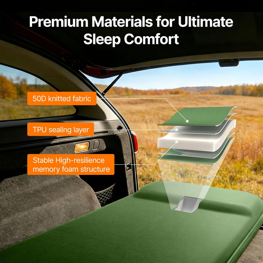 OGERY 3-Inch Self-Inflating Memory Foam Sleeping Pad