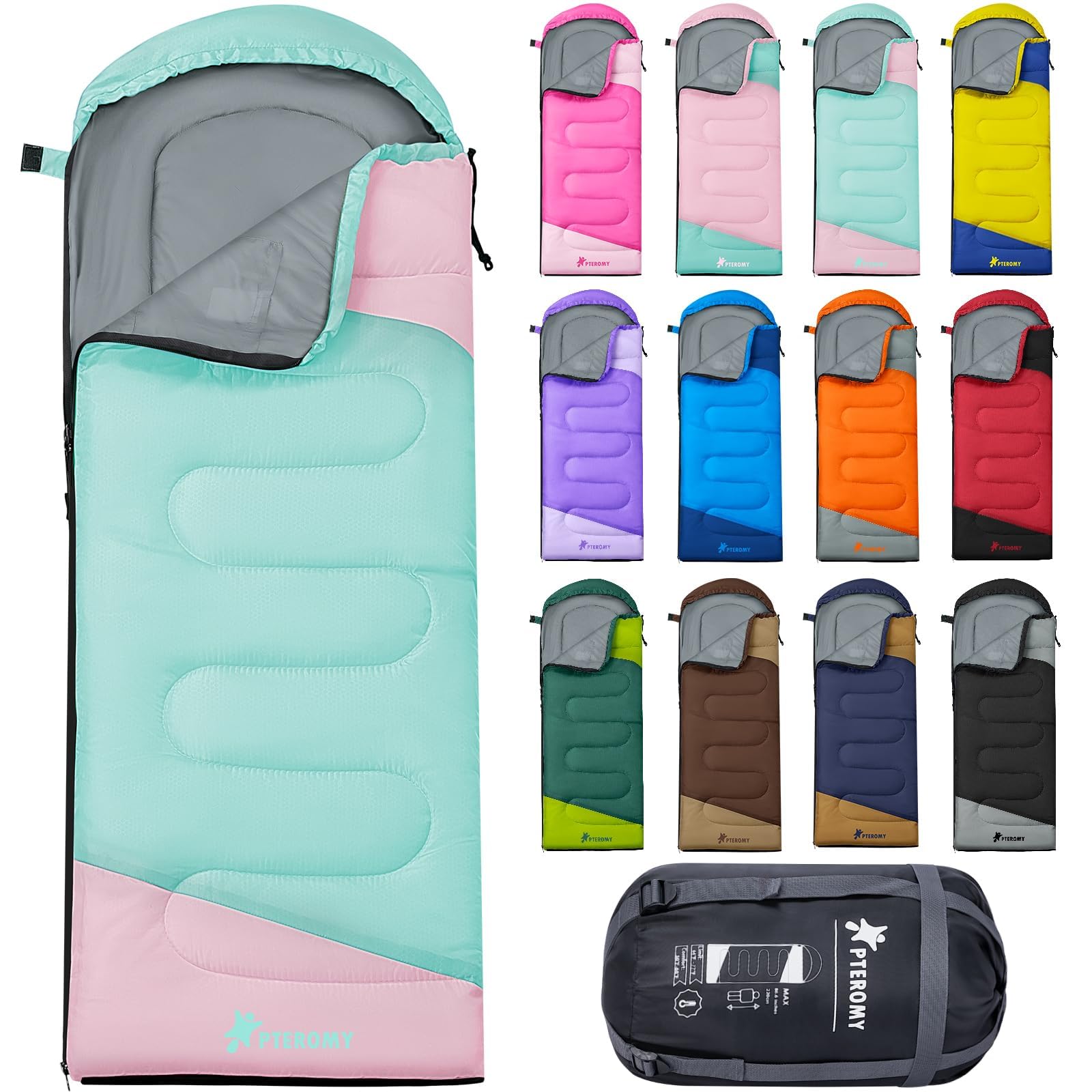 PTEROMY Lightweight Water-Resistant Camping Sleeping Bag