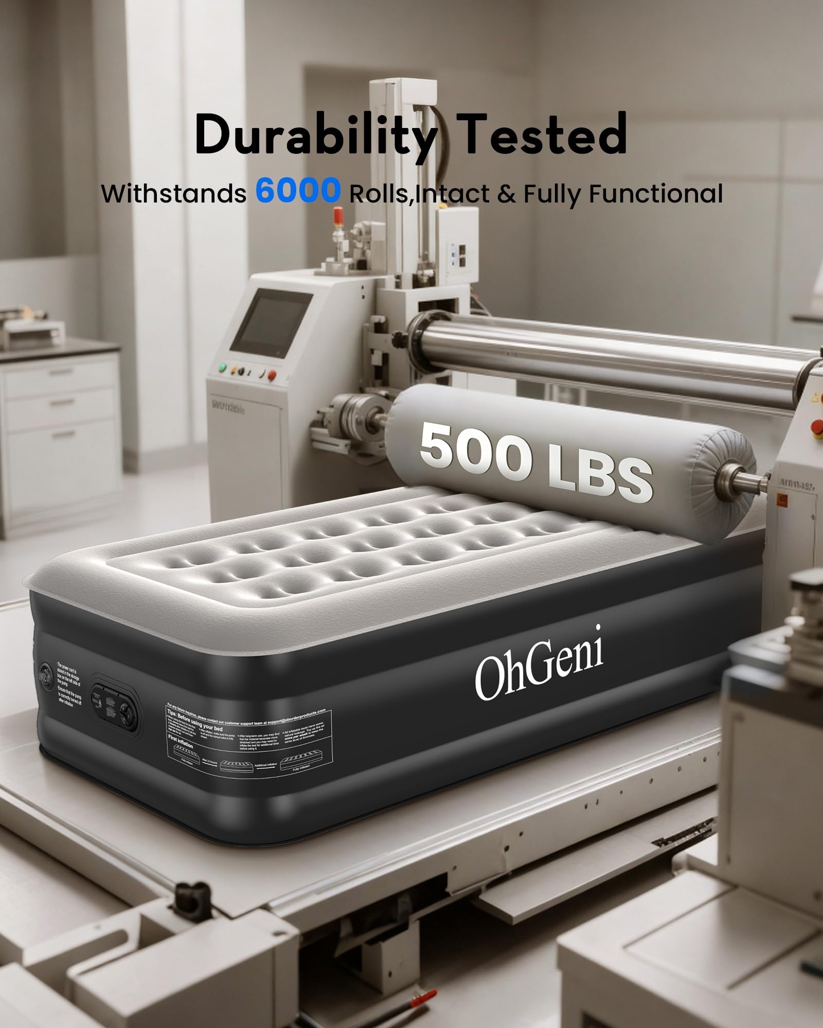 OhGeni Inflatable Air Mattress with Built-In Pump