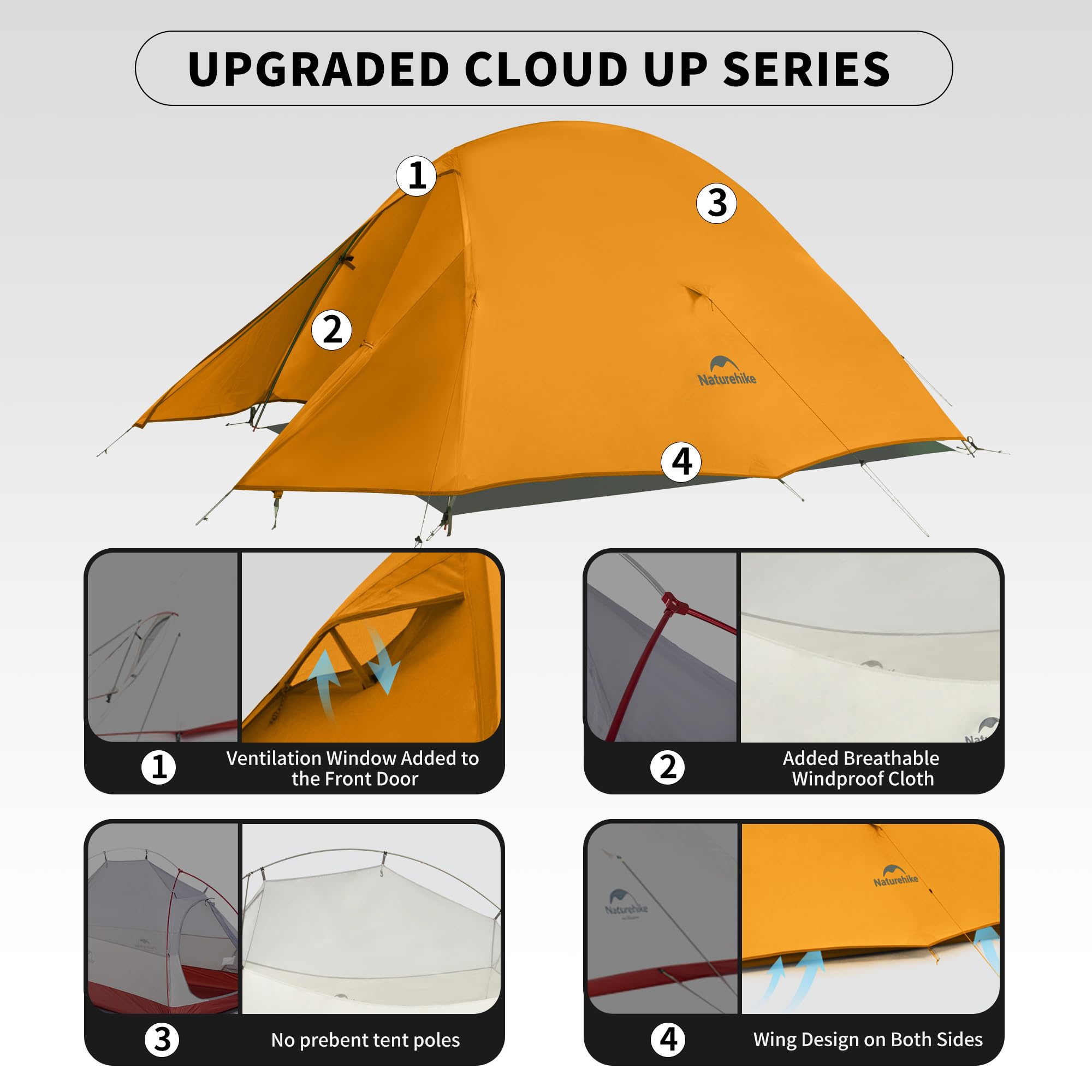 Naturehike Cloud-Up 1-Person Ultralight Backpacking Tent