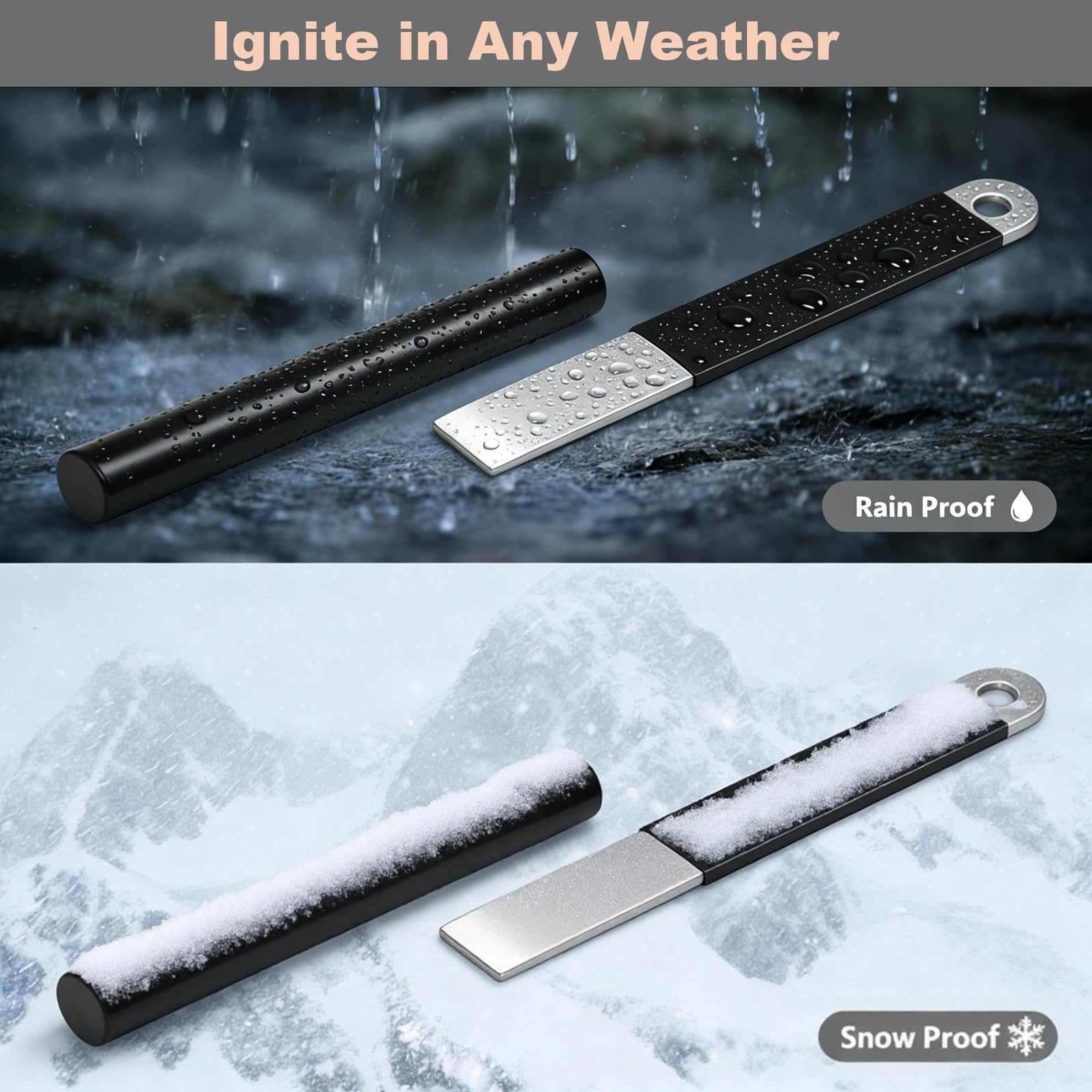 4-Inch Waterproof Ferro Rod Survival Fire Starter
