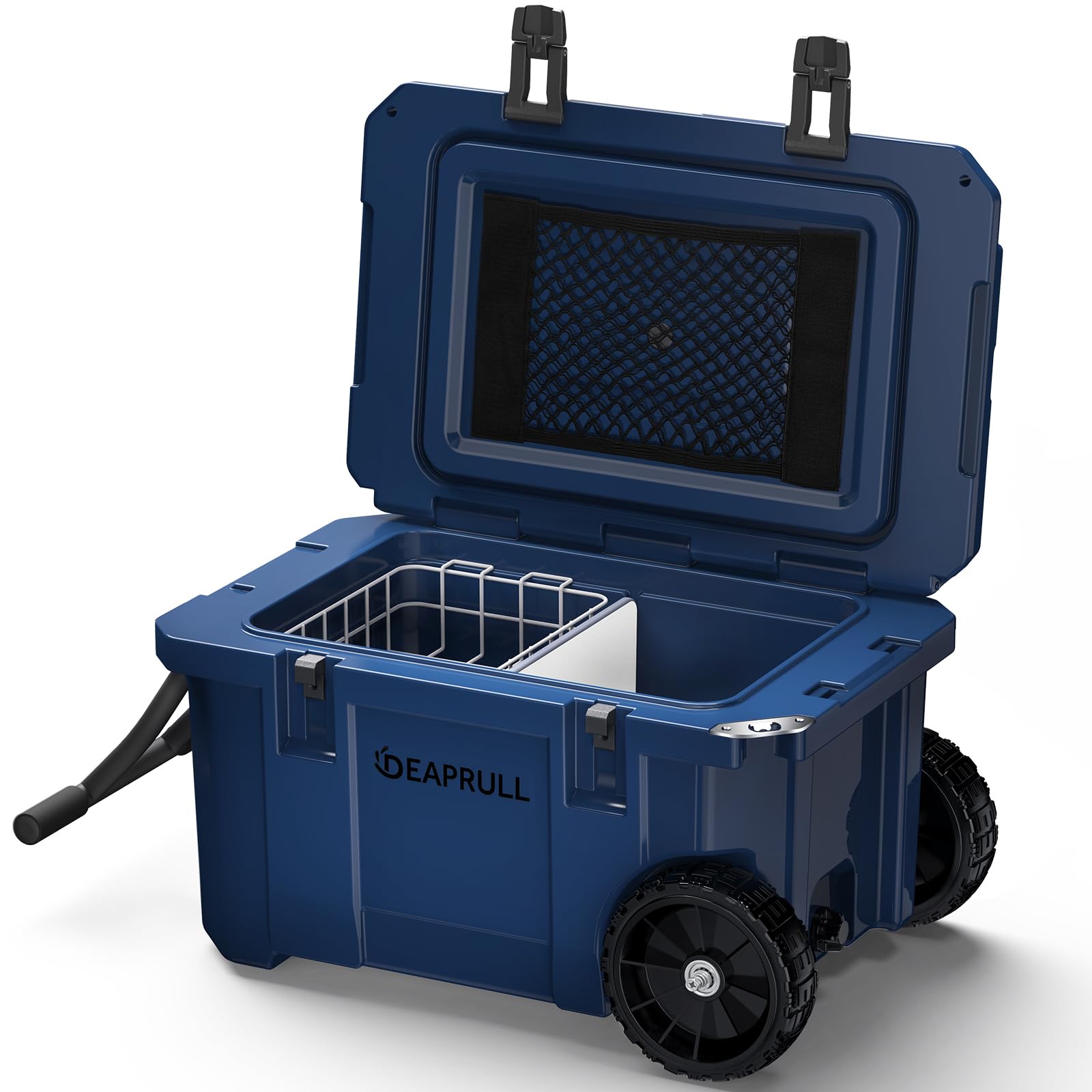 55-Quart Wheeled Hard-Sided Camping Cooler with Cup Holders