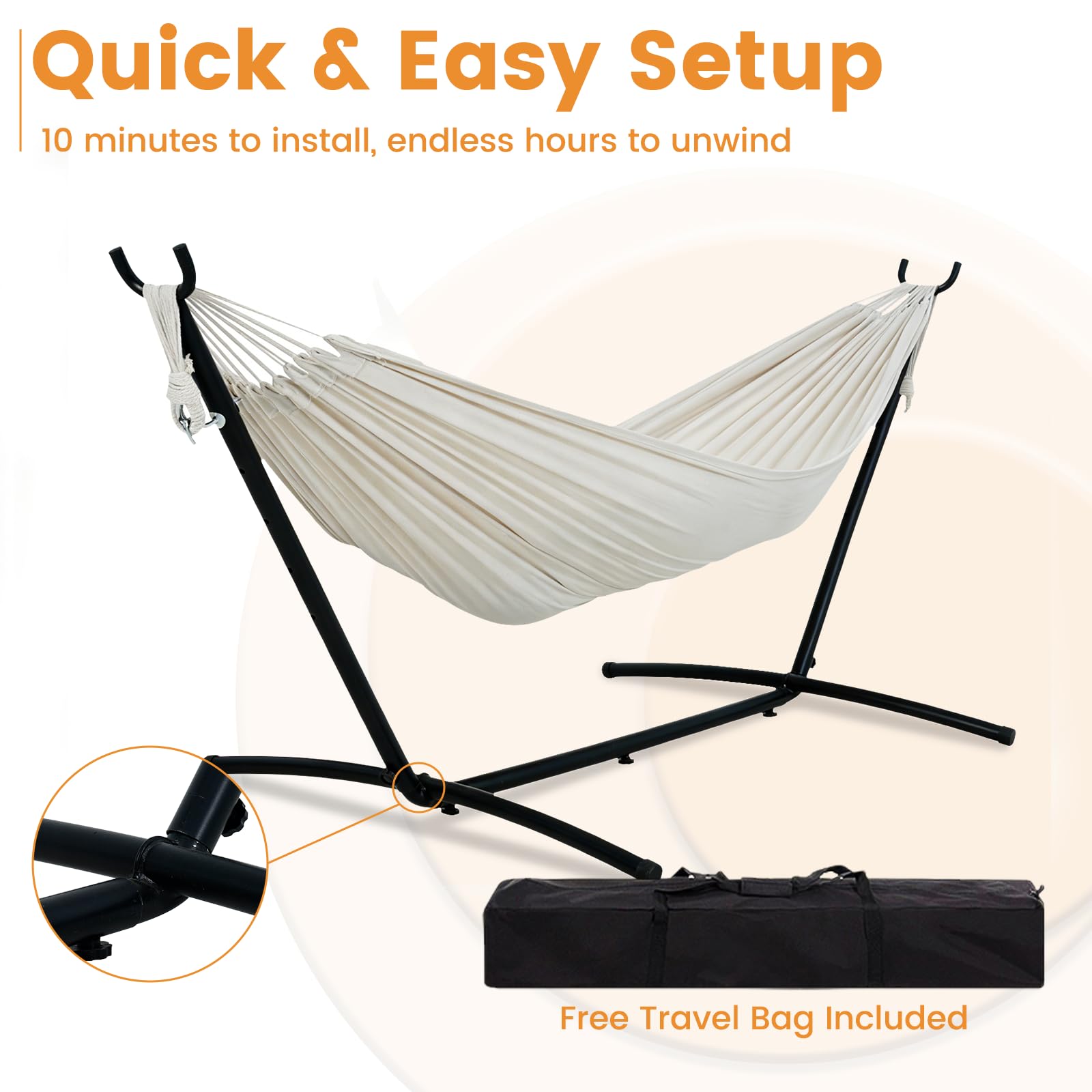 Lazy Daze Double Hammock with 9-Foot Stand and Carry Case