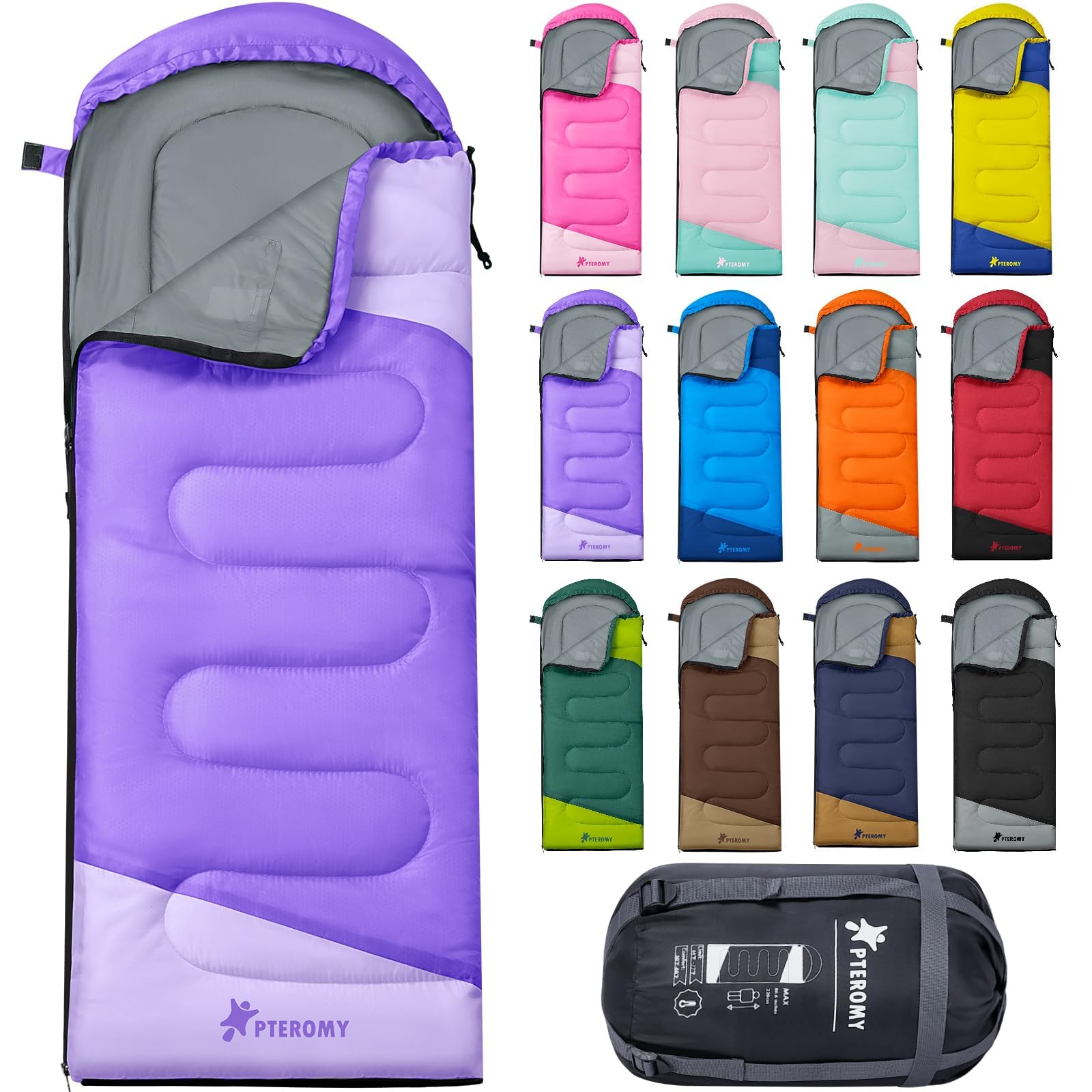 PTEROMY Lightweight Water-Resistant Camping Sleeping Bag