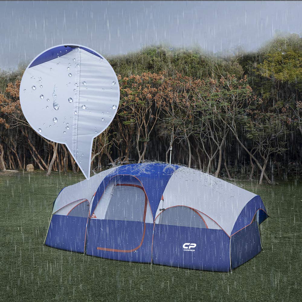 CAMPROS CP 8-Person Camping Tent with Divider and Rainfly