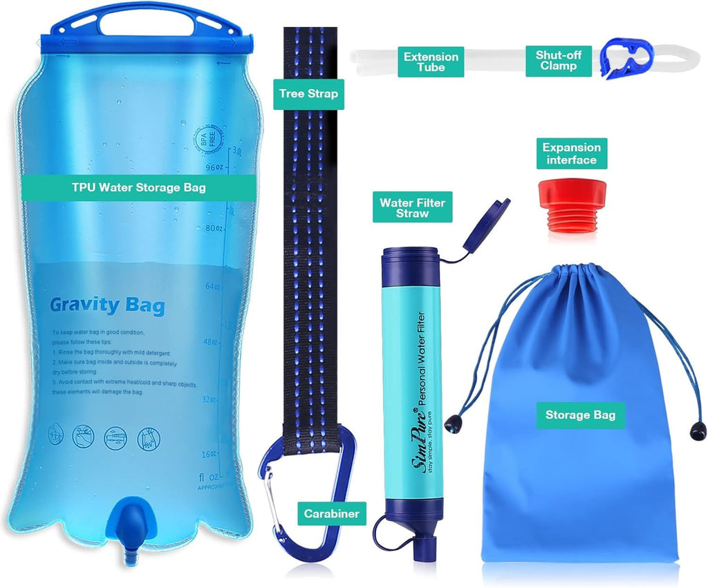 SimPure 3L Gravity-Fed Portable Water Filter System