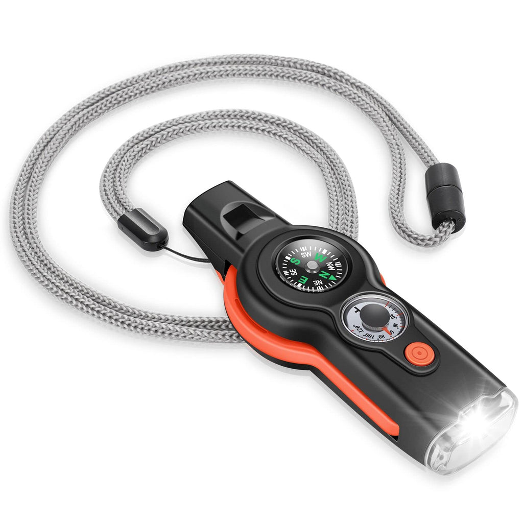 7-in-1 Emergency Survival Whistle with Lanyard