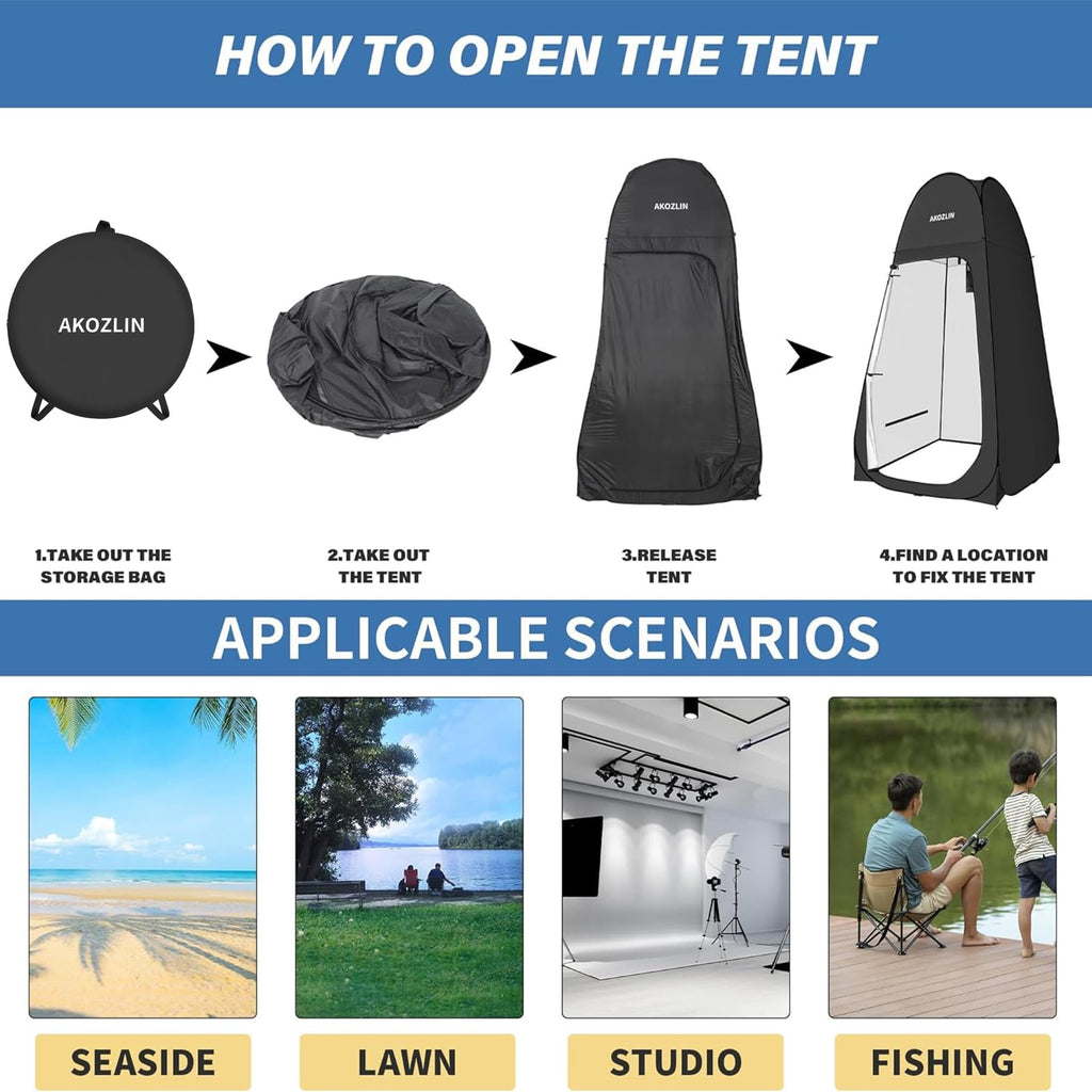 AKOZLIN Portable Pop-Up Shower and Privacy Tent