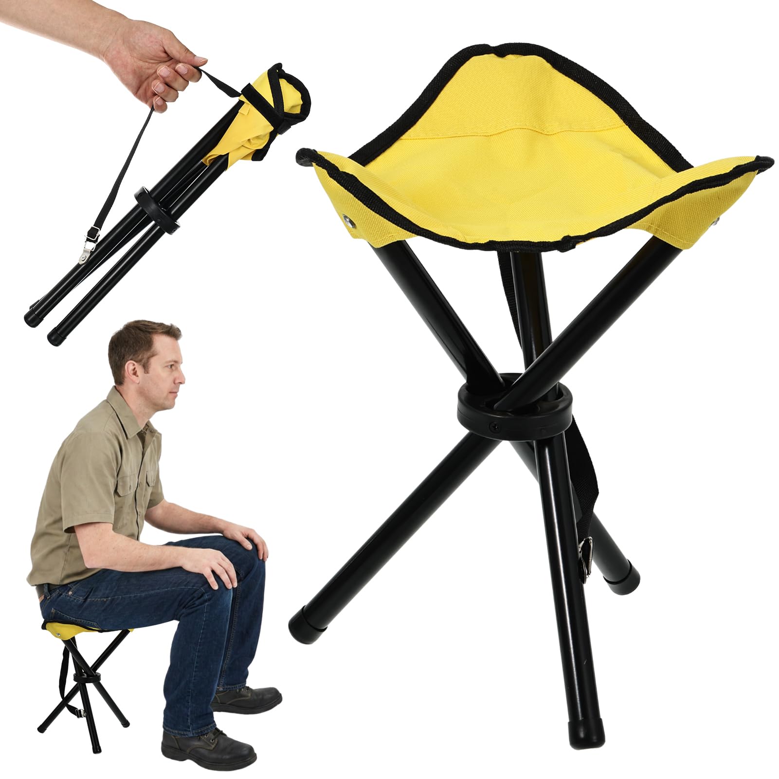 CebraBounze 14.6-Inch Lightweight Tripod Camping Stool