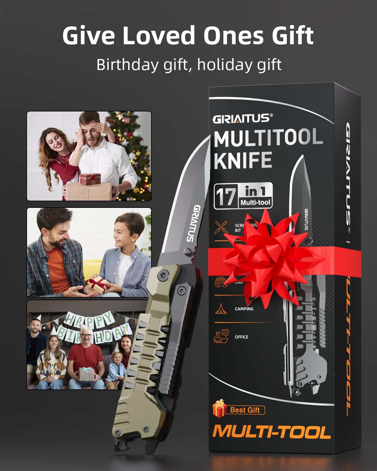 17-in-1 Survival Multitool Knife with Fire Starter