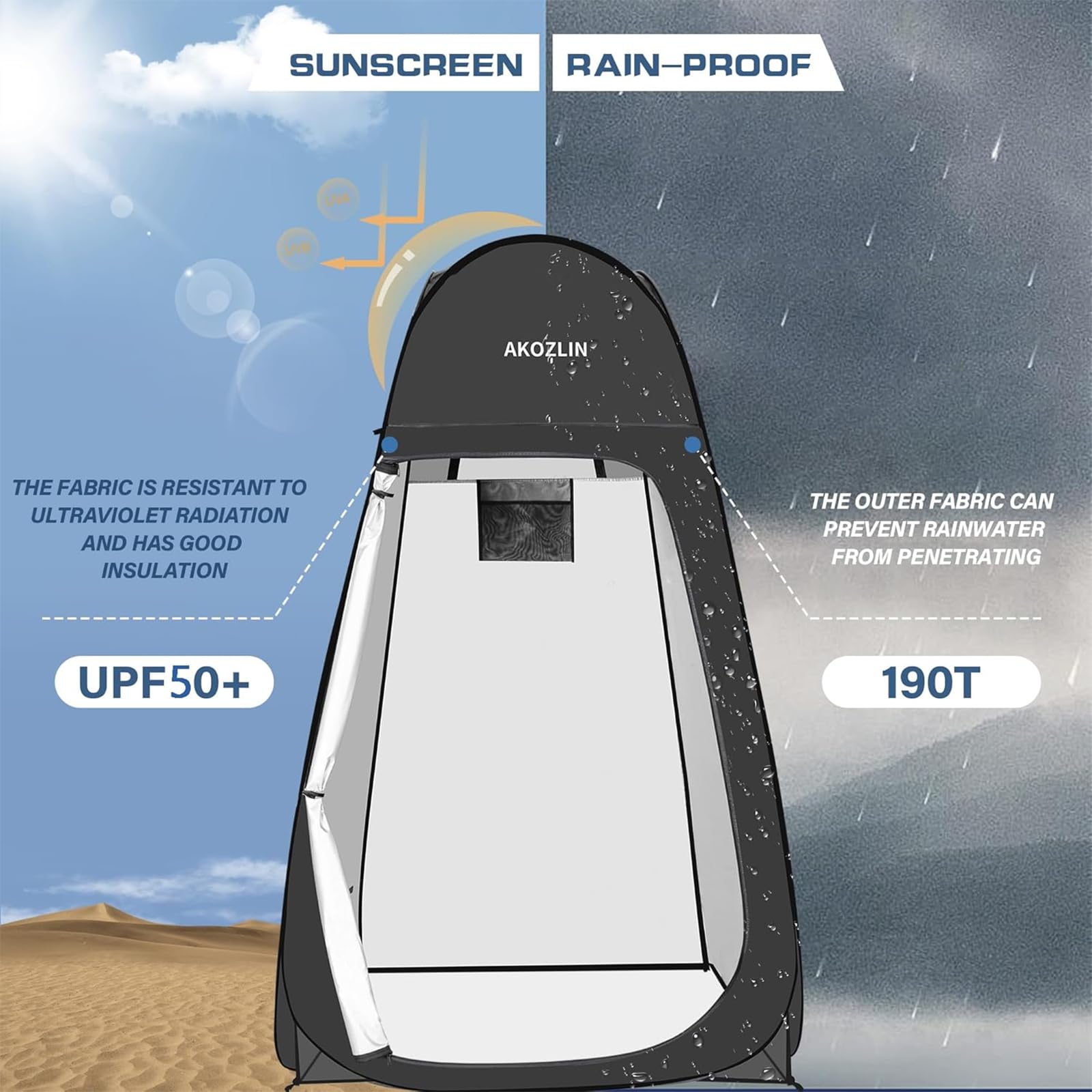 AKOZLIN Portable Pop-Up Shower and Privacy Tent