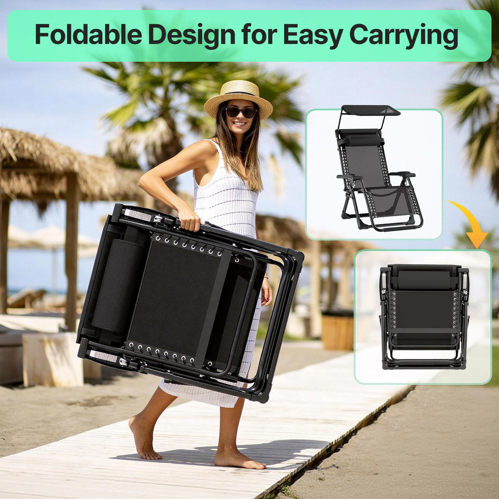 Suteck Zero-Gravity Reclining Chair with Canopy