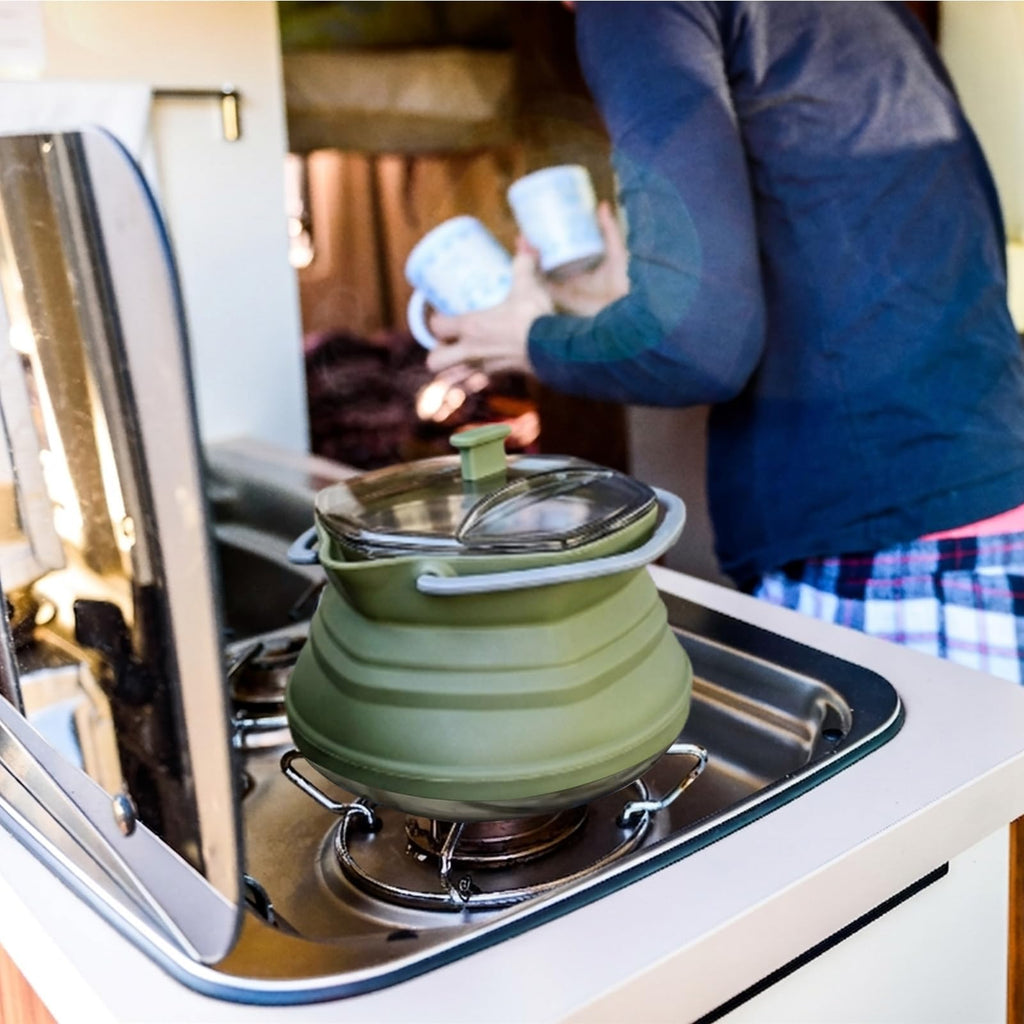 CAMPWOLF HEX 1L Collapsible Silicone Camping Kettle