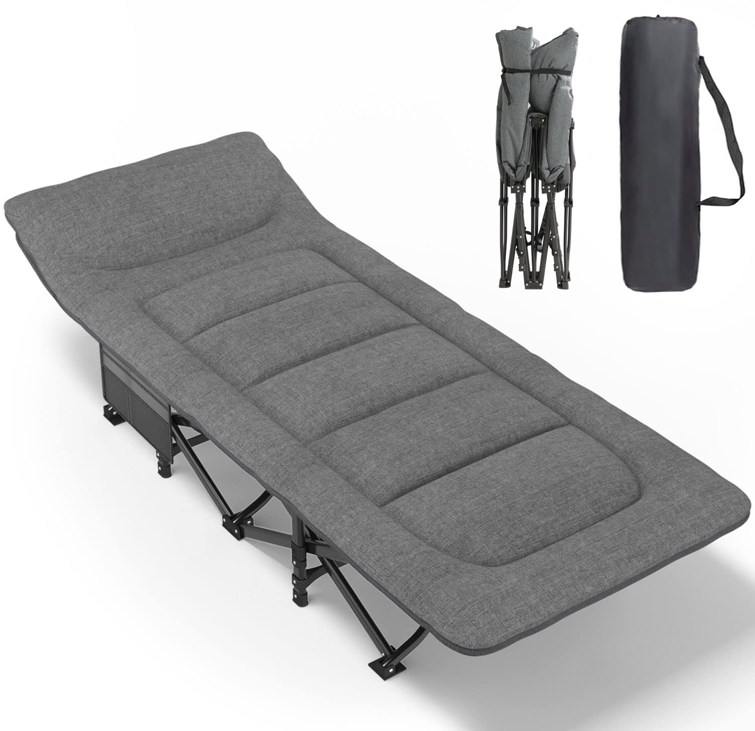 ATORPOK Heavy-Duty Padded Camping Cot with Carry Bag