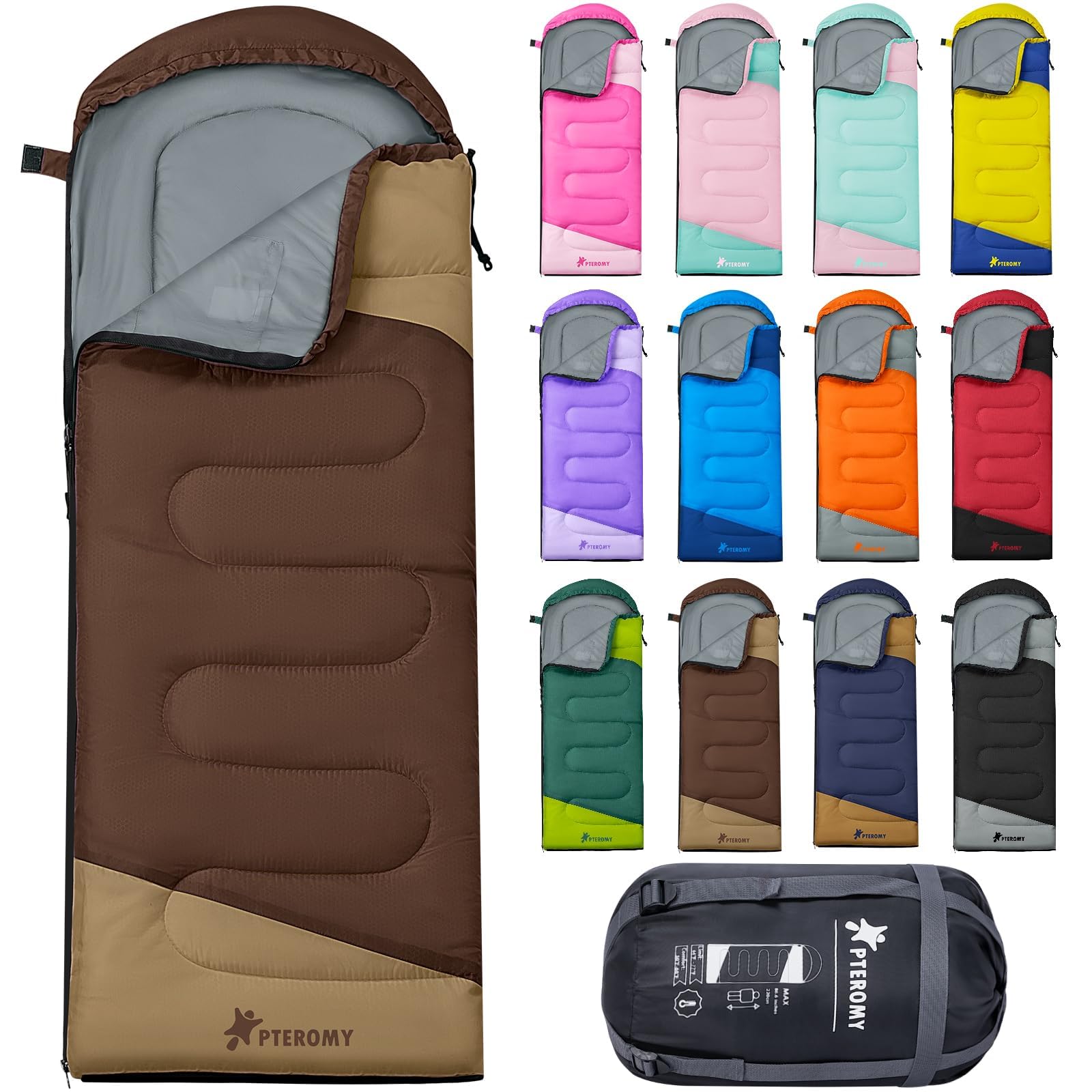 PTEROMY Lightweight Water-Resistant Camping Sleeping Bag