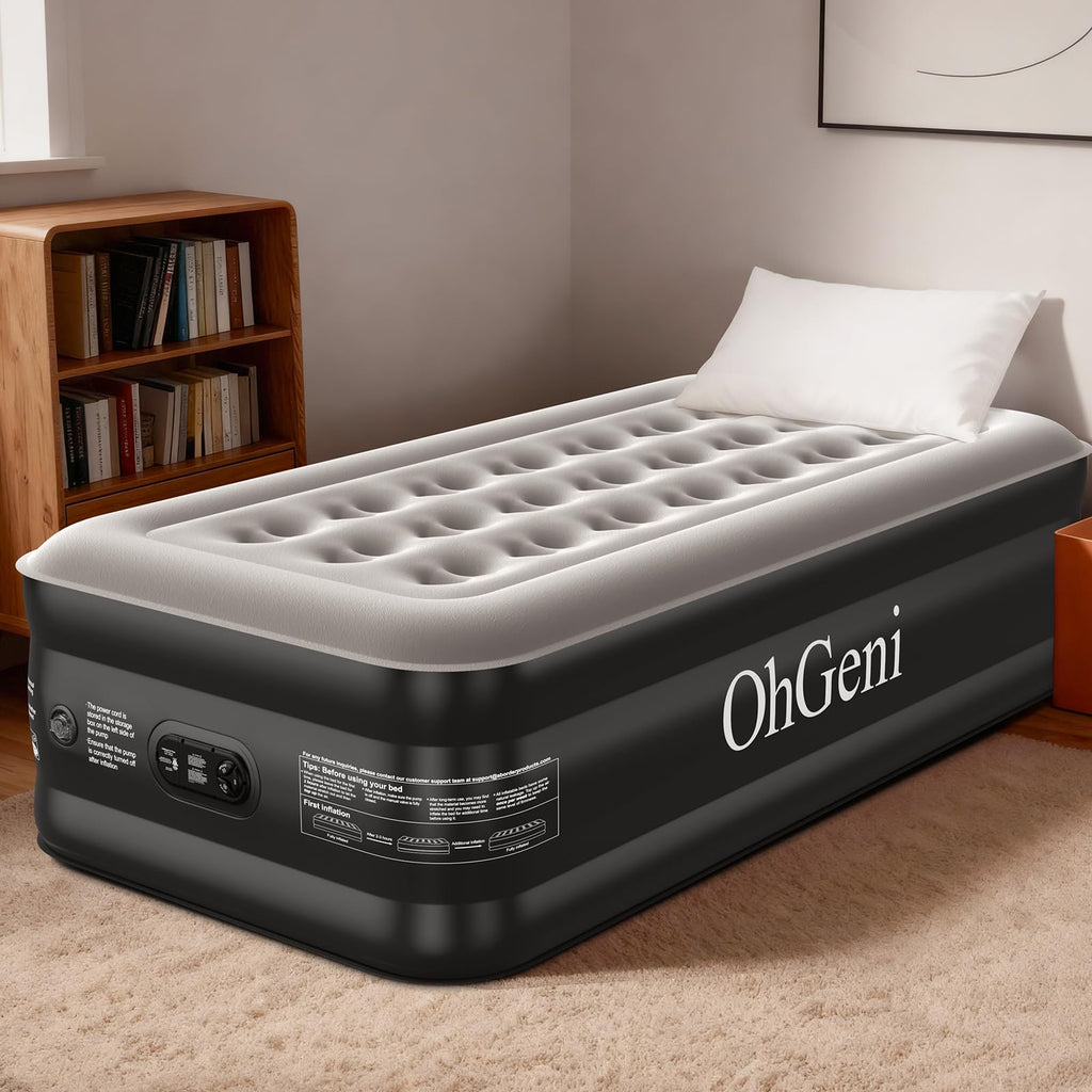 OhGeni Inflatable Air Mattress with Built-In Pump