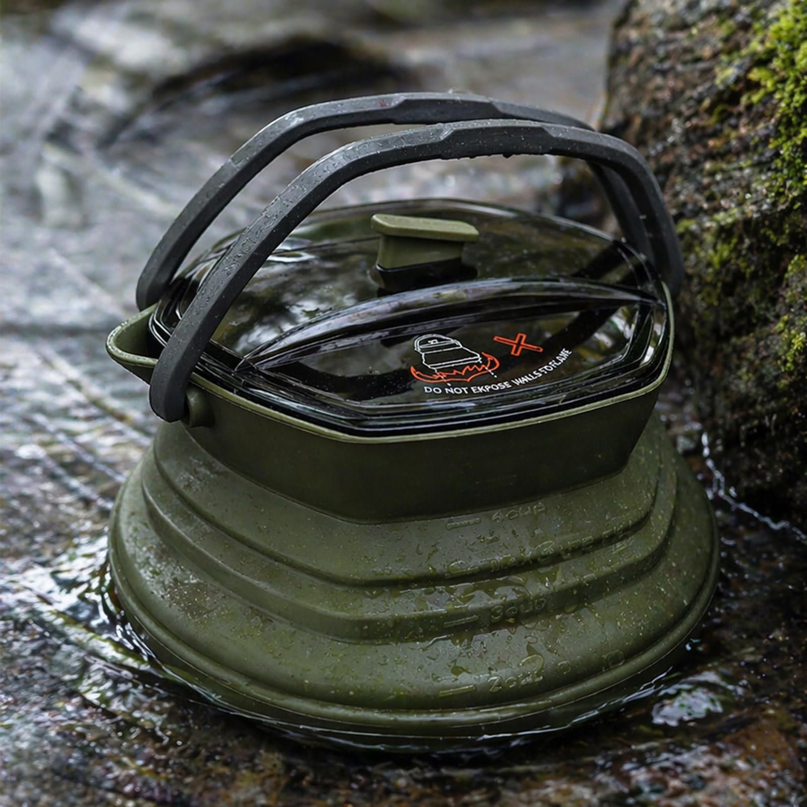 CAMPWOLF HEX 1L Collapsible Silicone Camping Kettle