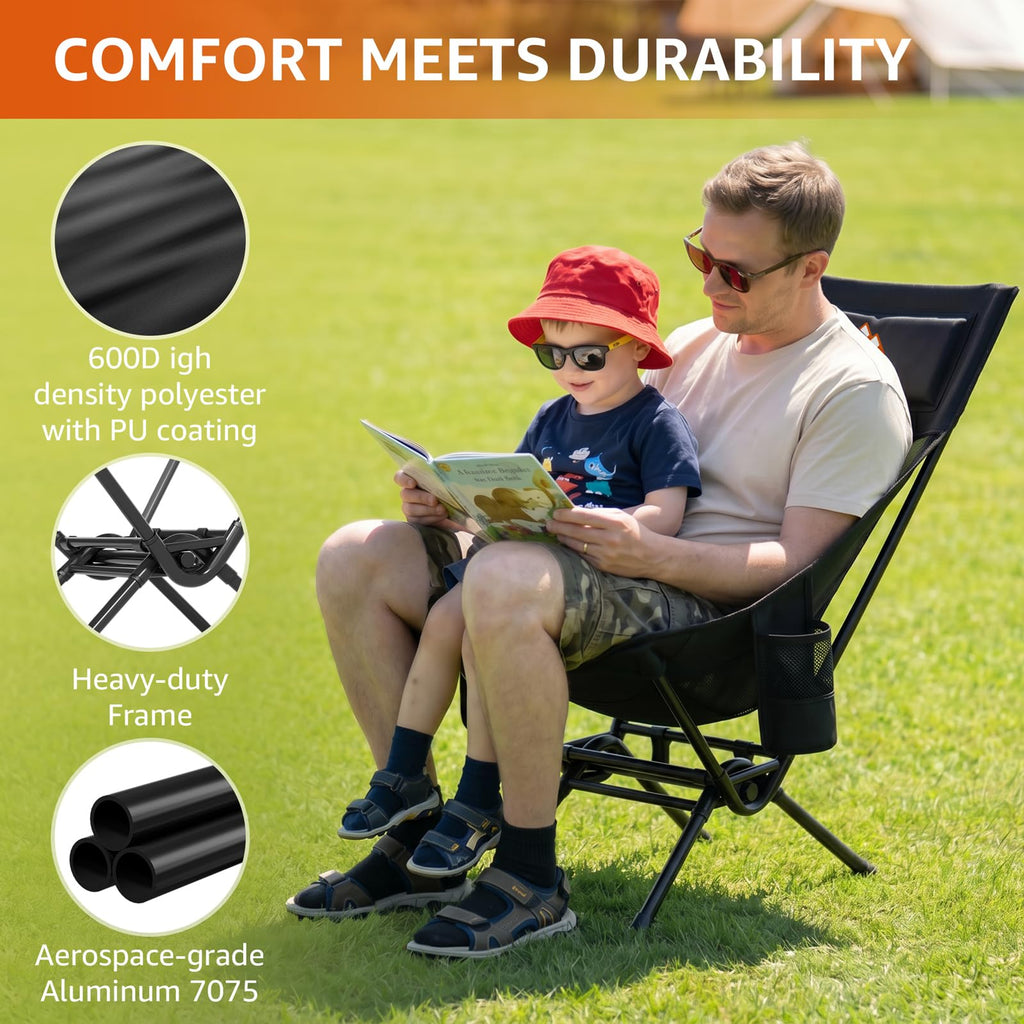 EVER ADVANCED Low-Profile Beach Chair with Cup Holder