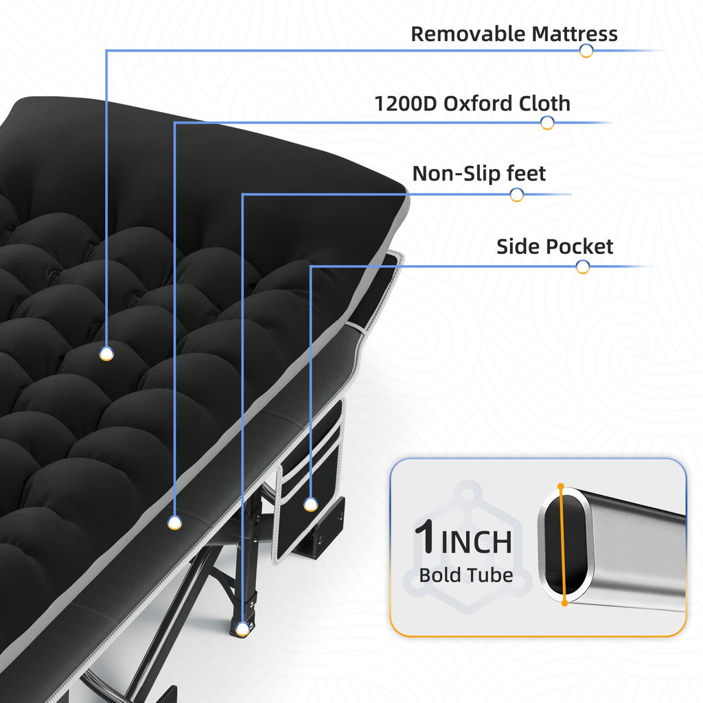 HABUTWAY 32-Inch Heavy-Duty Camping Cot with Mattress