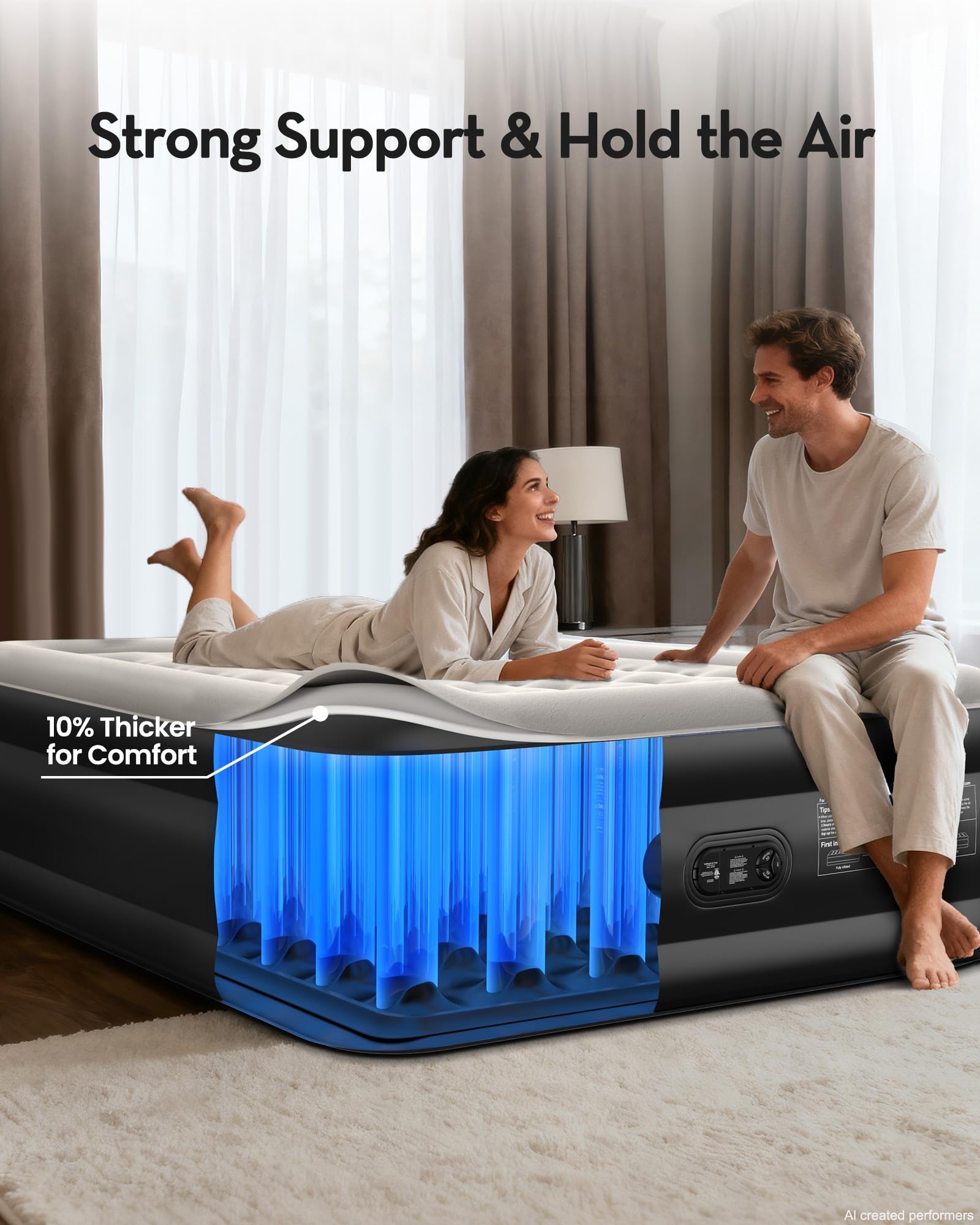OhGeni Inflatable Air Mattress with Built-In Pump