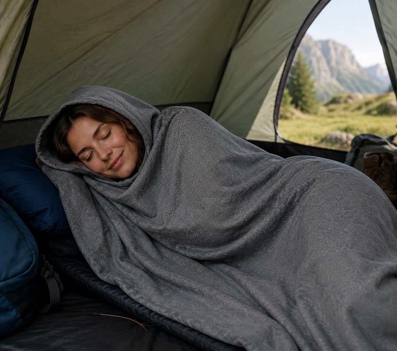 JQZXHQ Adult Wearable Sleep Pod with Hood and Eye Mask