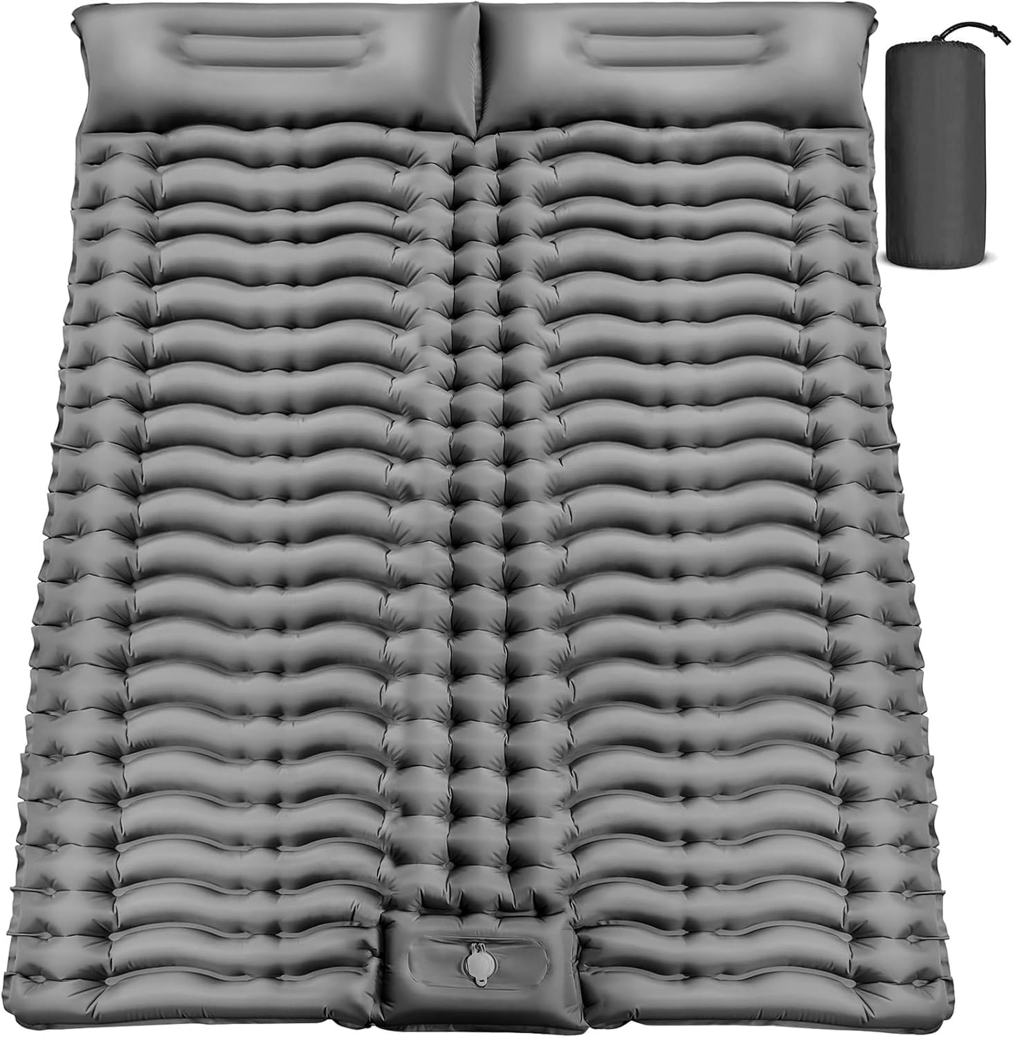 Yuzonc 4-Inch Double Sleeping Pad with Pillow and Foot Pump