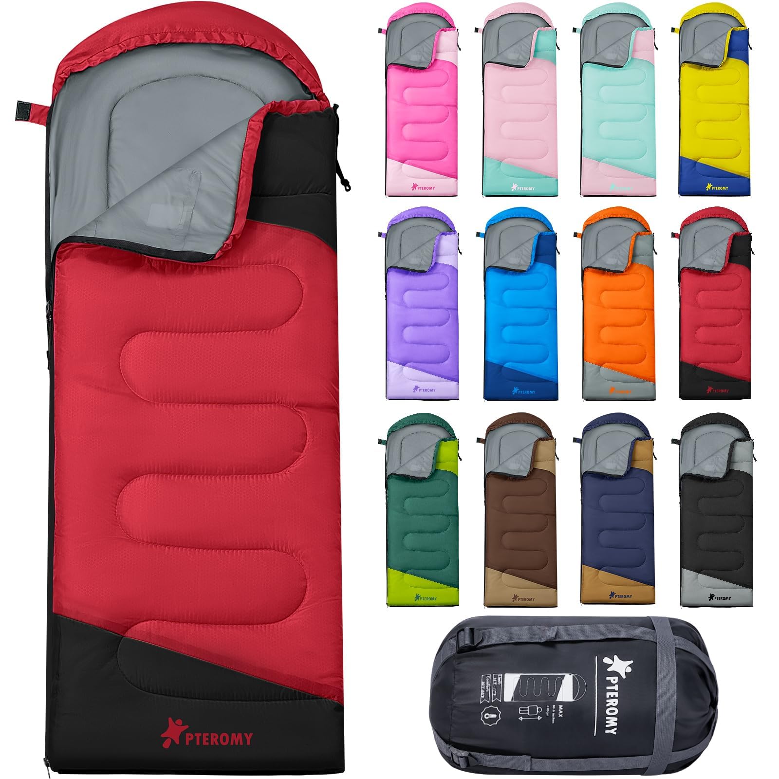 PTEROMY Lightweight Water-Resistant Camping Sleeping Bag