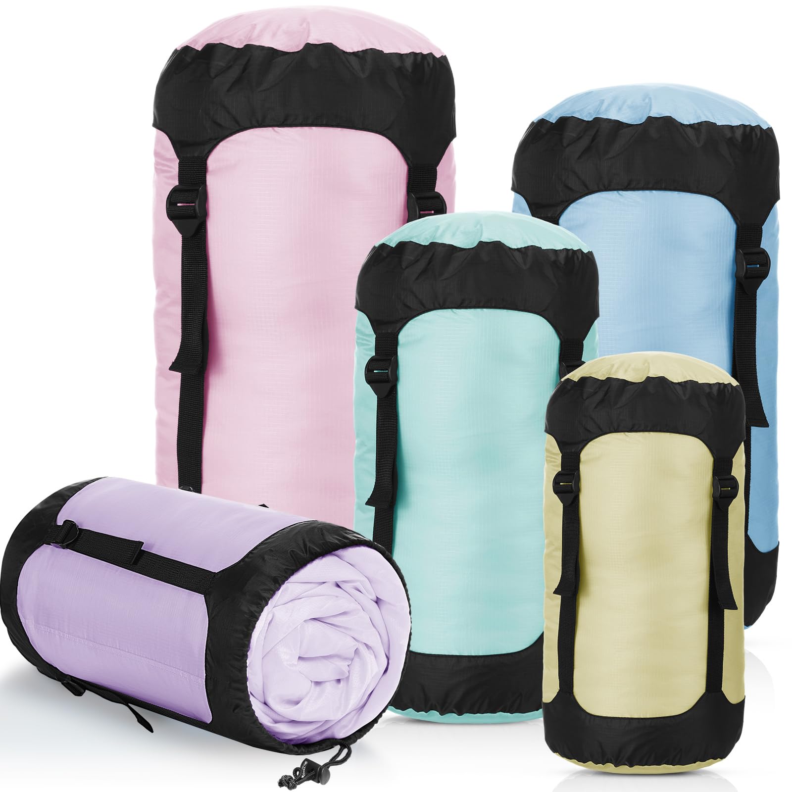 GliCraft 5-Piece Compression Sack Set for Backpacking