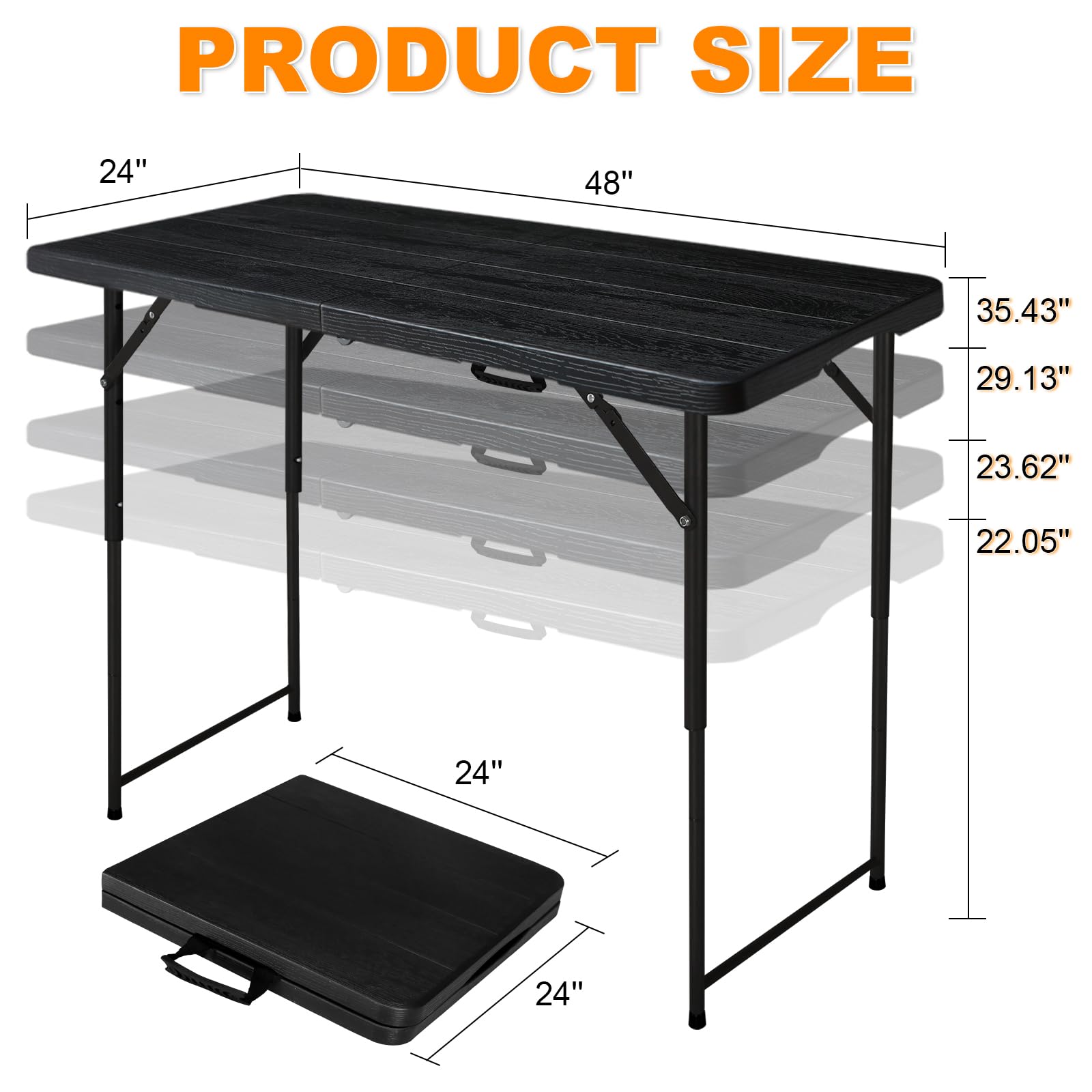 FROASISPRO 4-Foot Adjustable Folding Utility Table