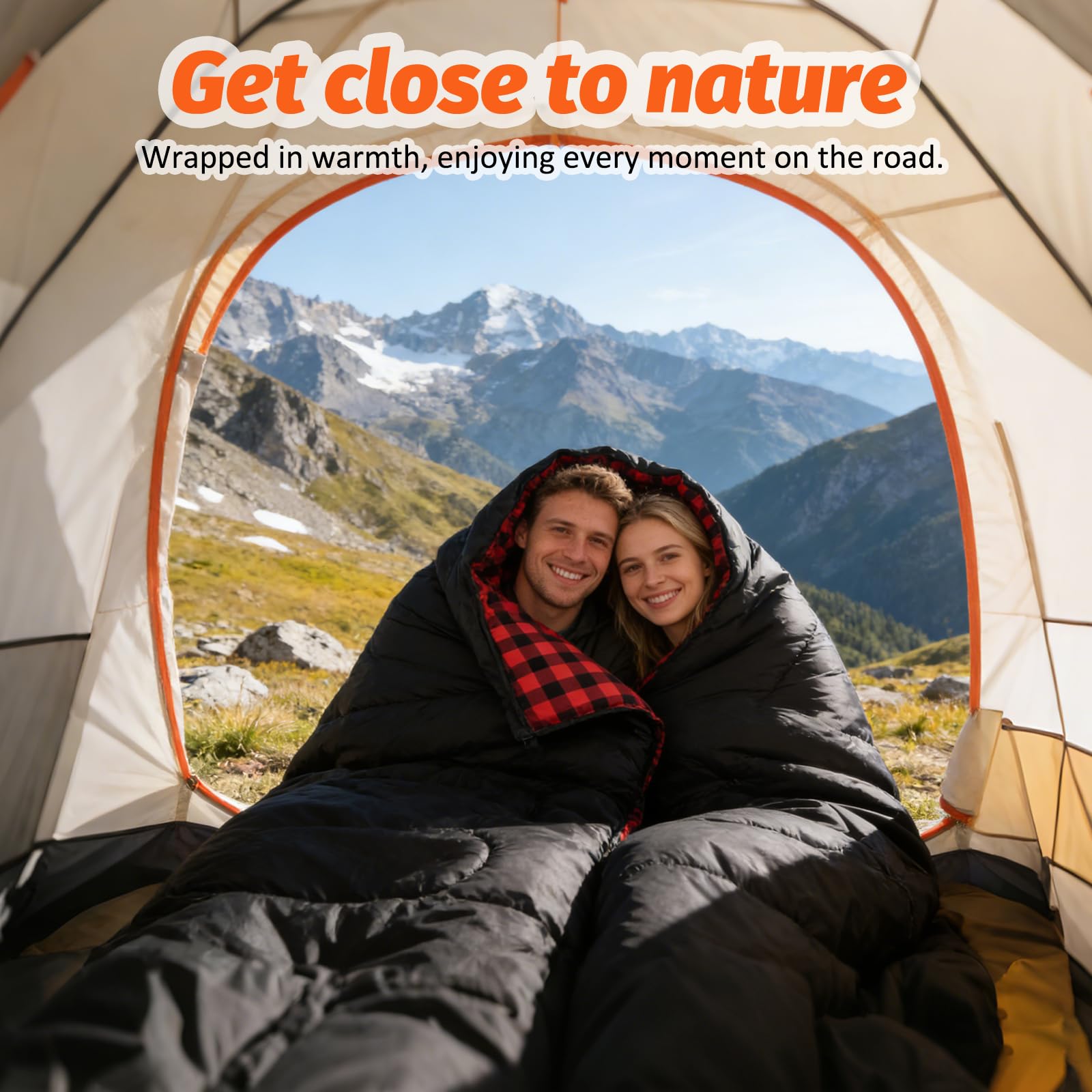 Swtmerry XL Double Sleeping Bag with Two Pillows