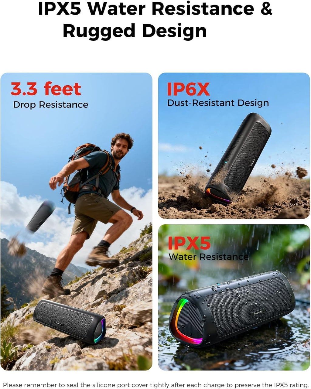 BolaButty 20W Waterproof Bluetooth Speaker, 24-Hour Playtime