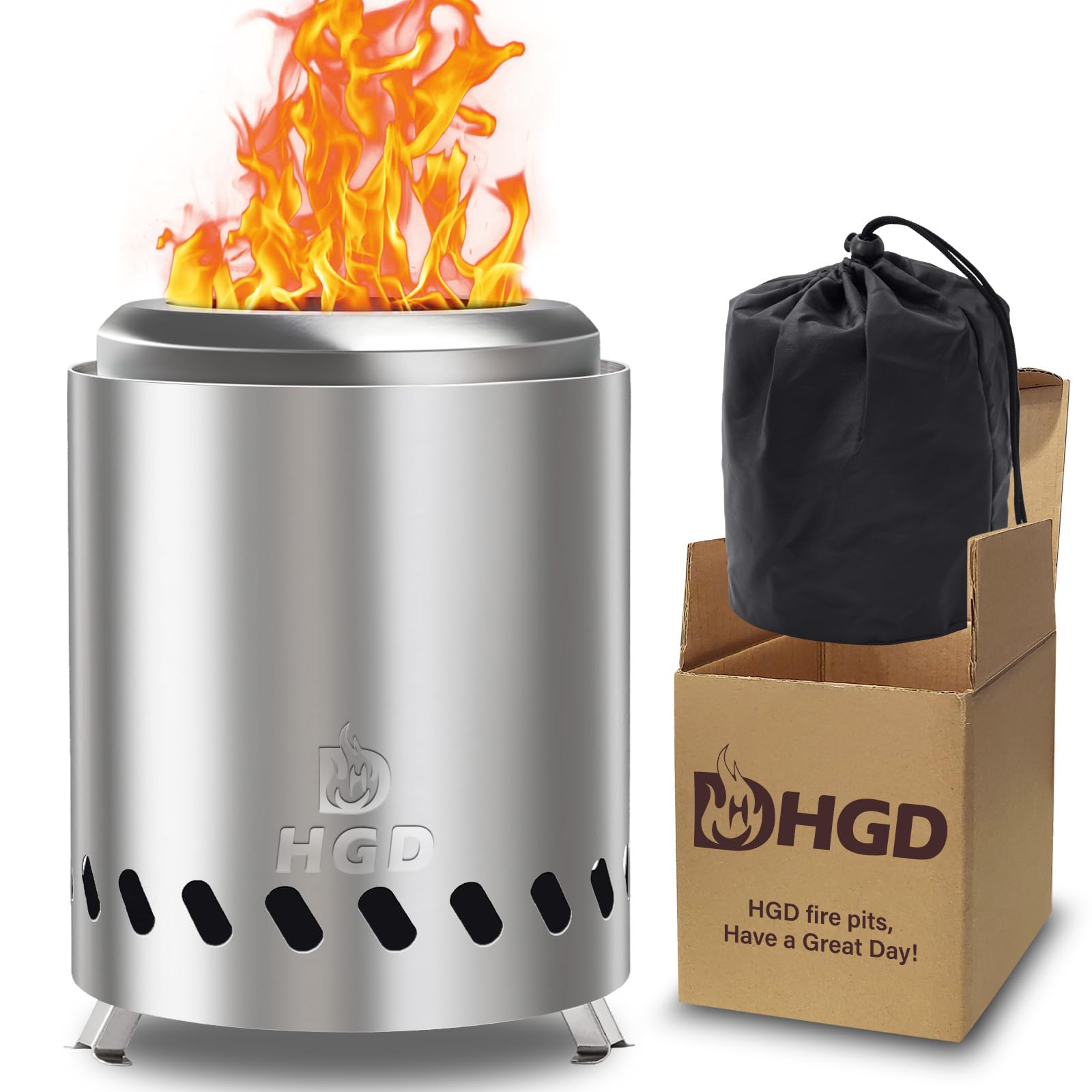 HGD Portable Mini Smokeless Tabletop Fire Pit with Travel Bag