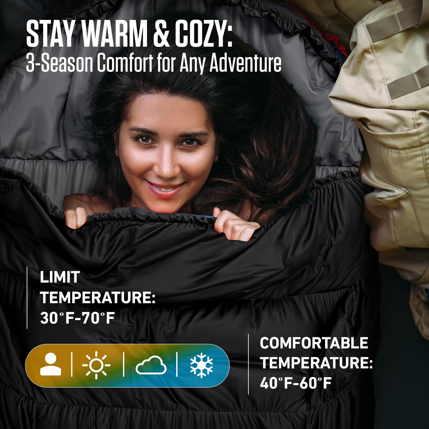 VENTURE 4TH Camping Sleeping Bag in Single, XXL or Double