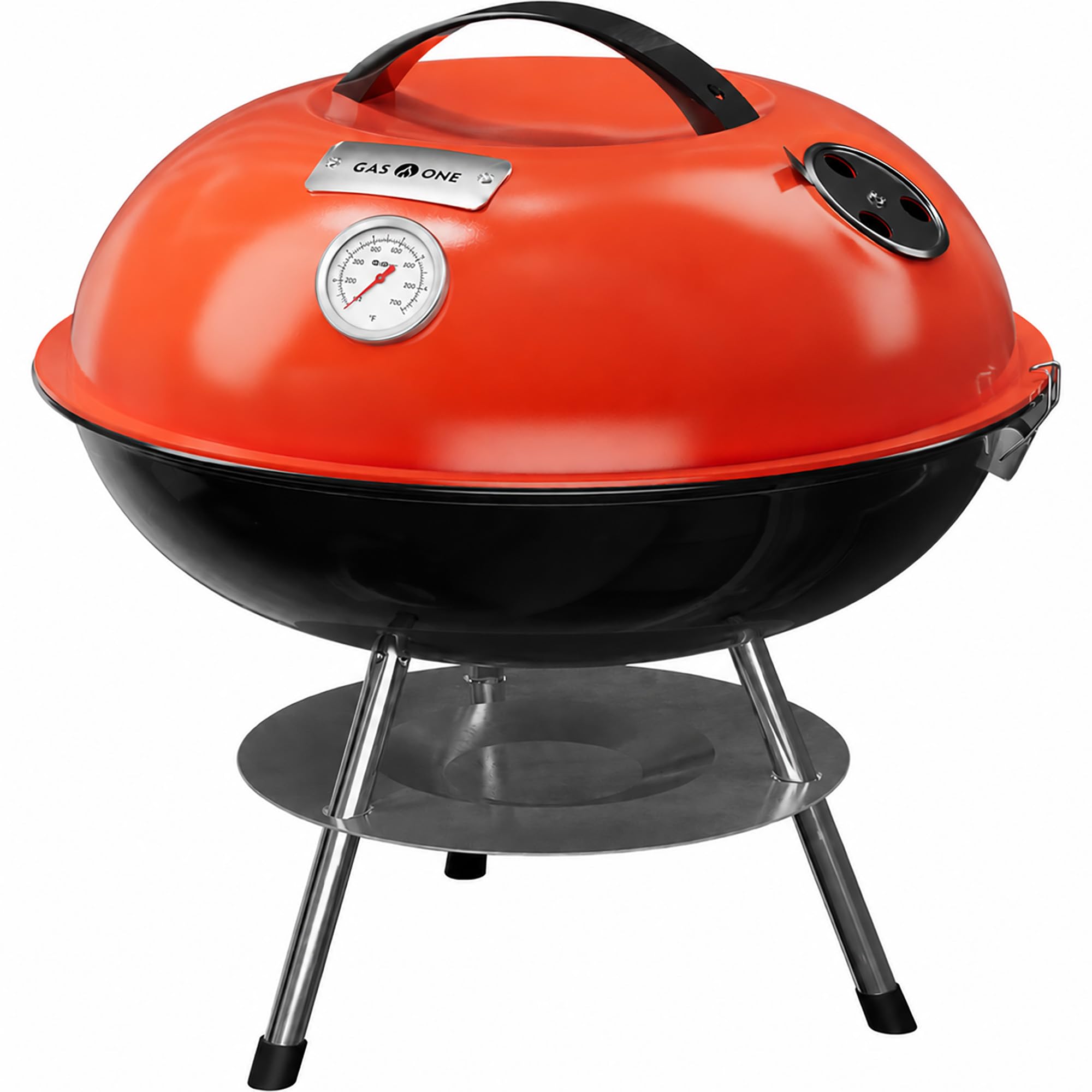 Gas One 14-Inch Portable Charcoal Grill with Locking Lid