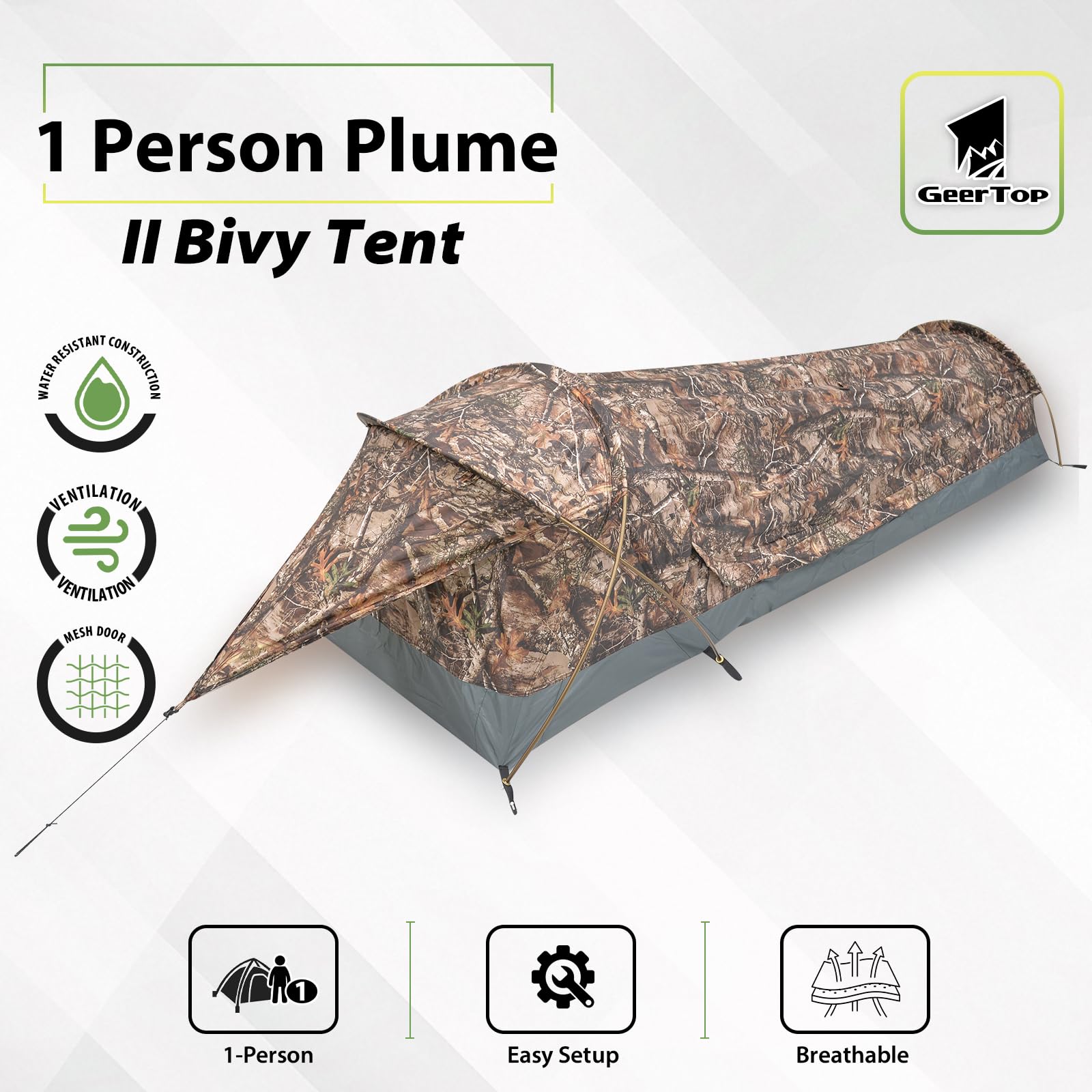 GEERTOP Ultralight 1-Person Backpacking Tent for Camping