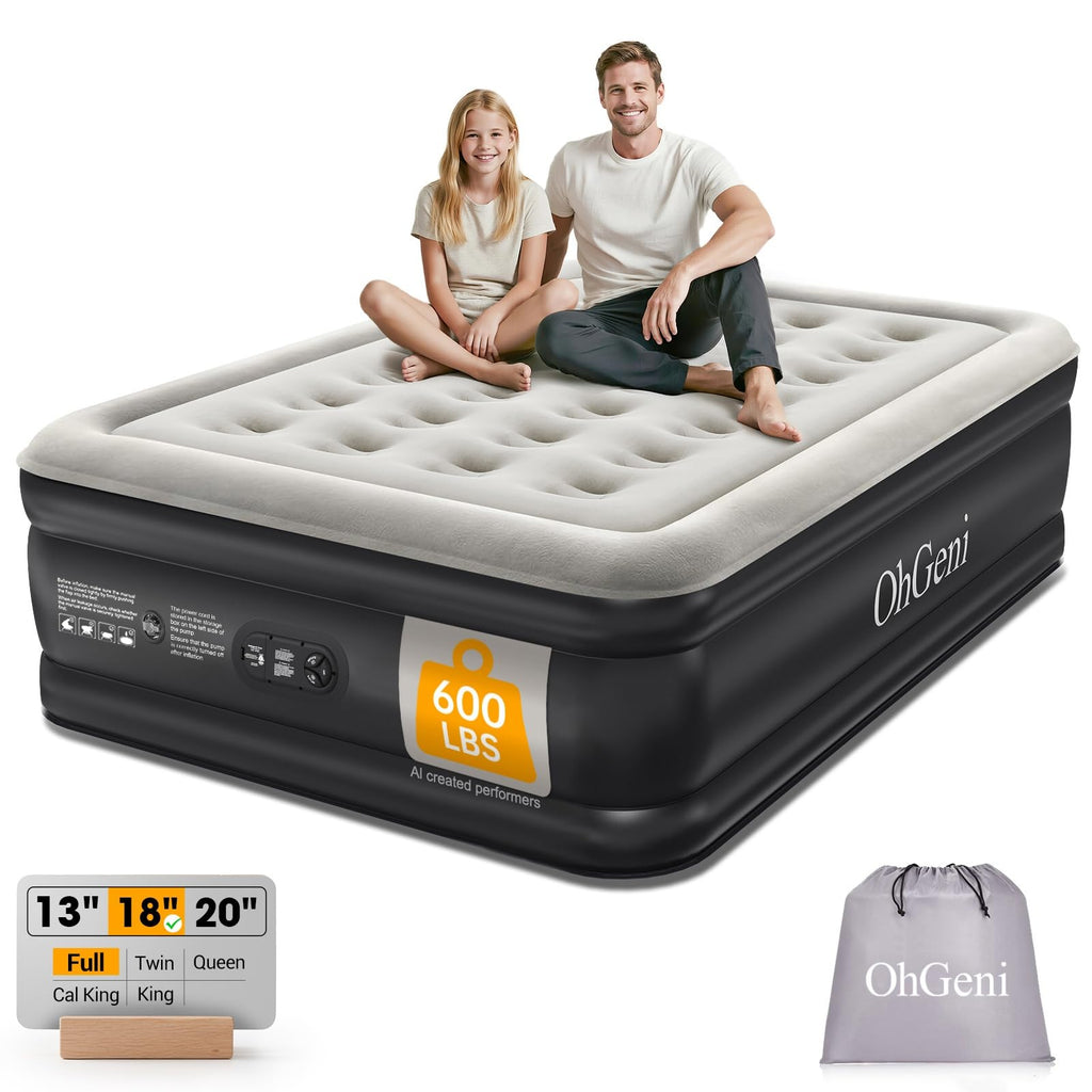 OhGeni Inflatable Air Mattress with Built-In Pump