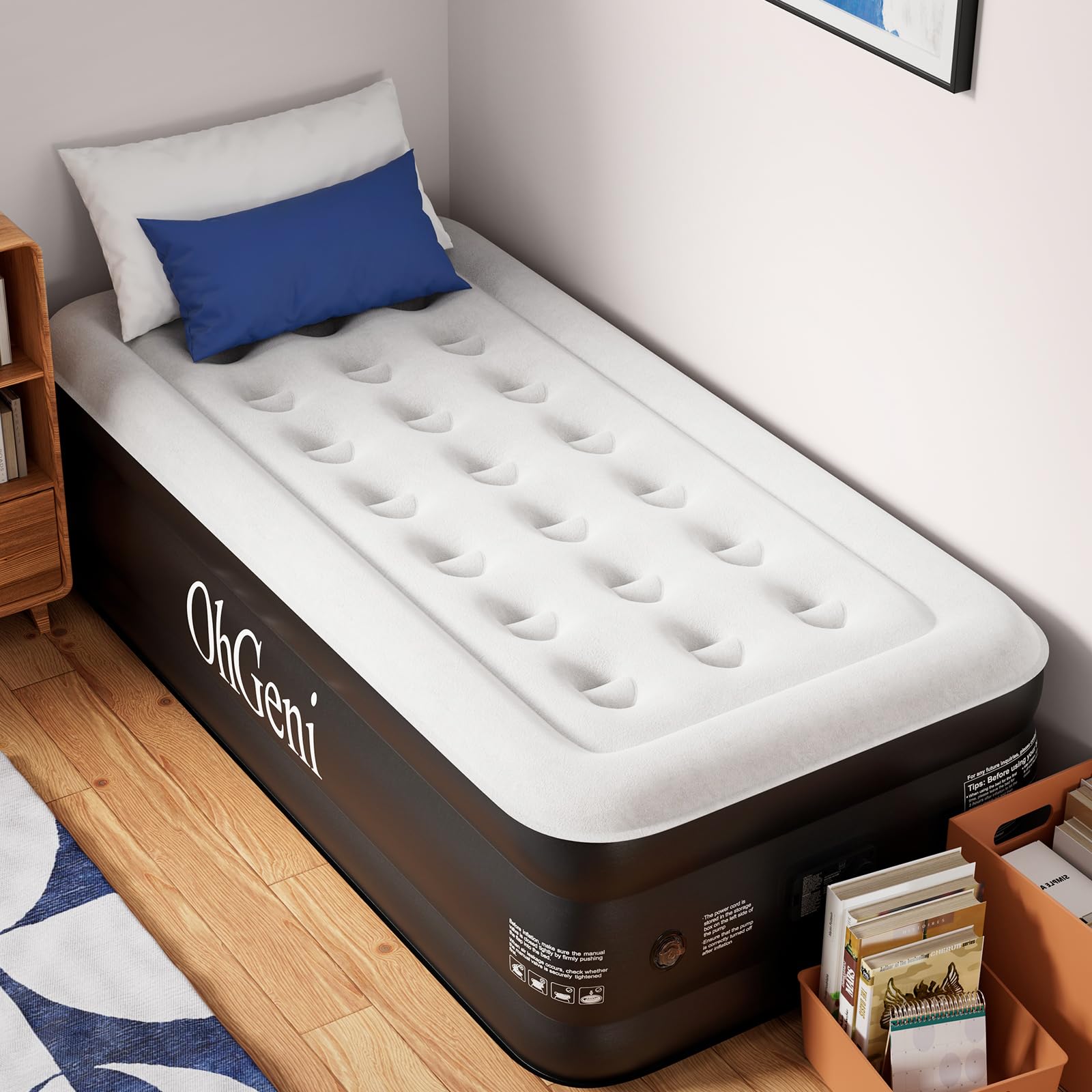 OhGeni Inflatable Air Mattress with Built-In Pump