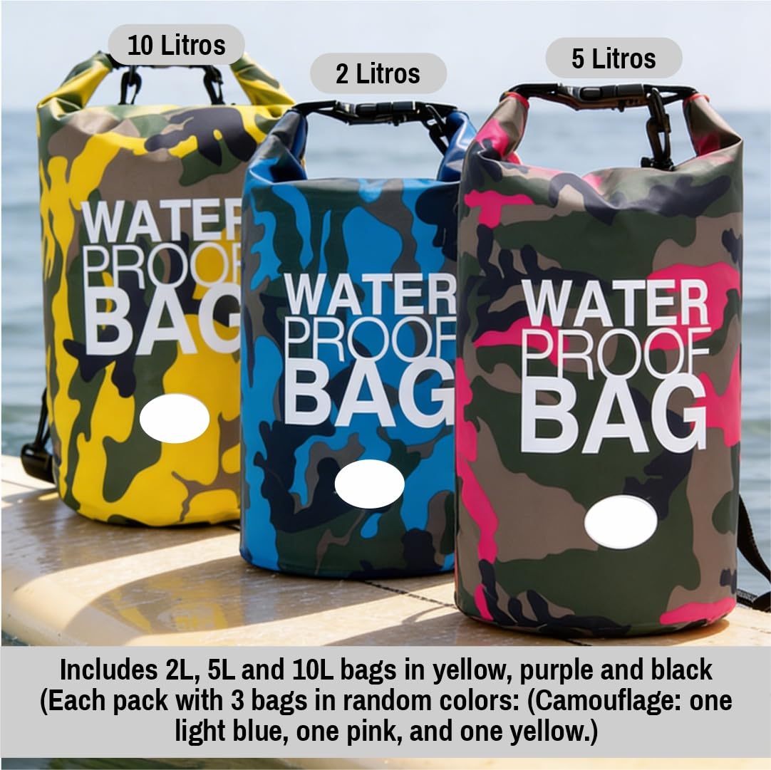 NESTRO HOME 3-Piece Waterproof Roll-Top Dry Bag Set