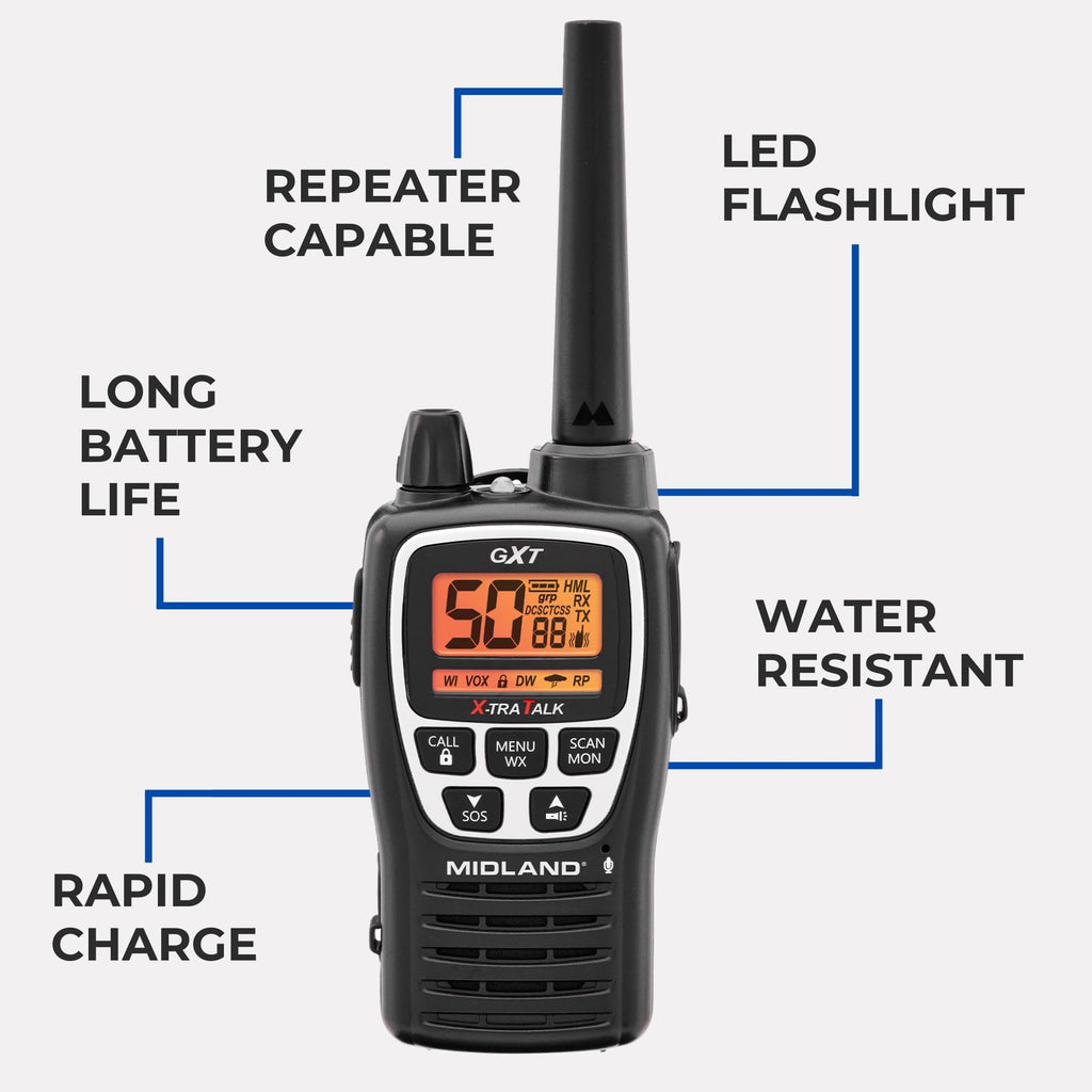 Midland GXT1000 Long-Range 50-Channel GMRS Radio Set