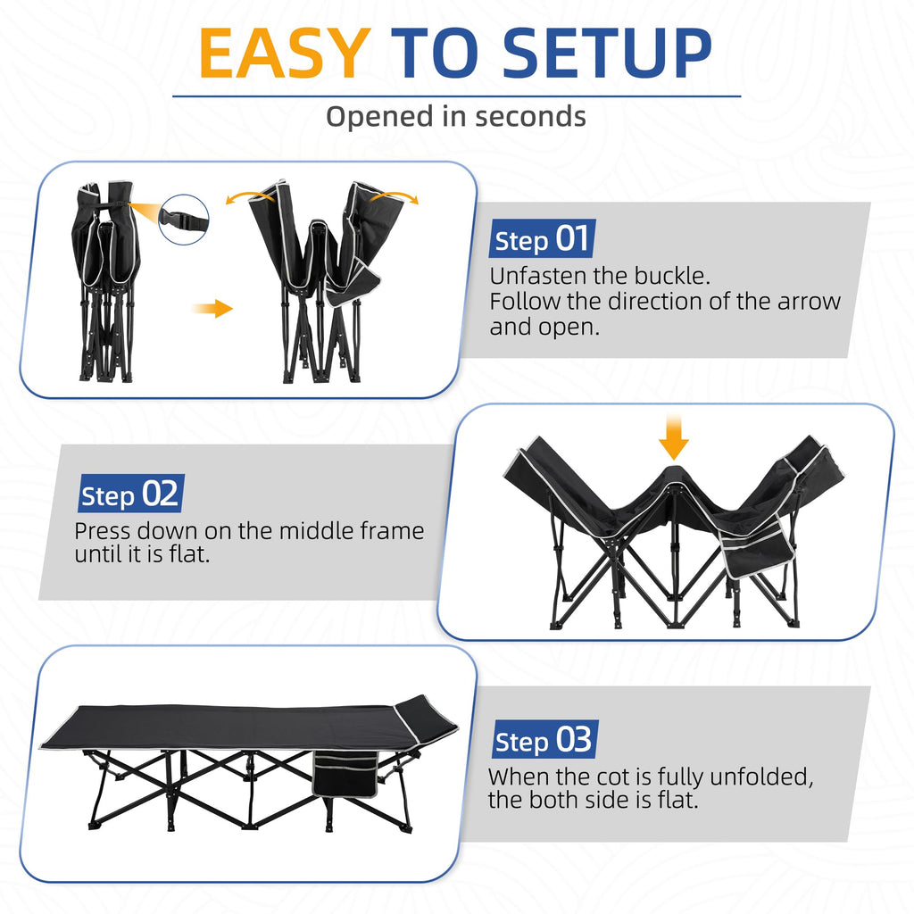 HABUTWAY 32-Inch Heavy-Duty Camping Cot with Mattress