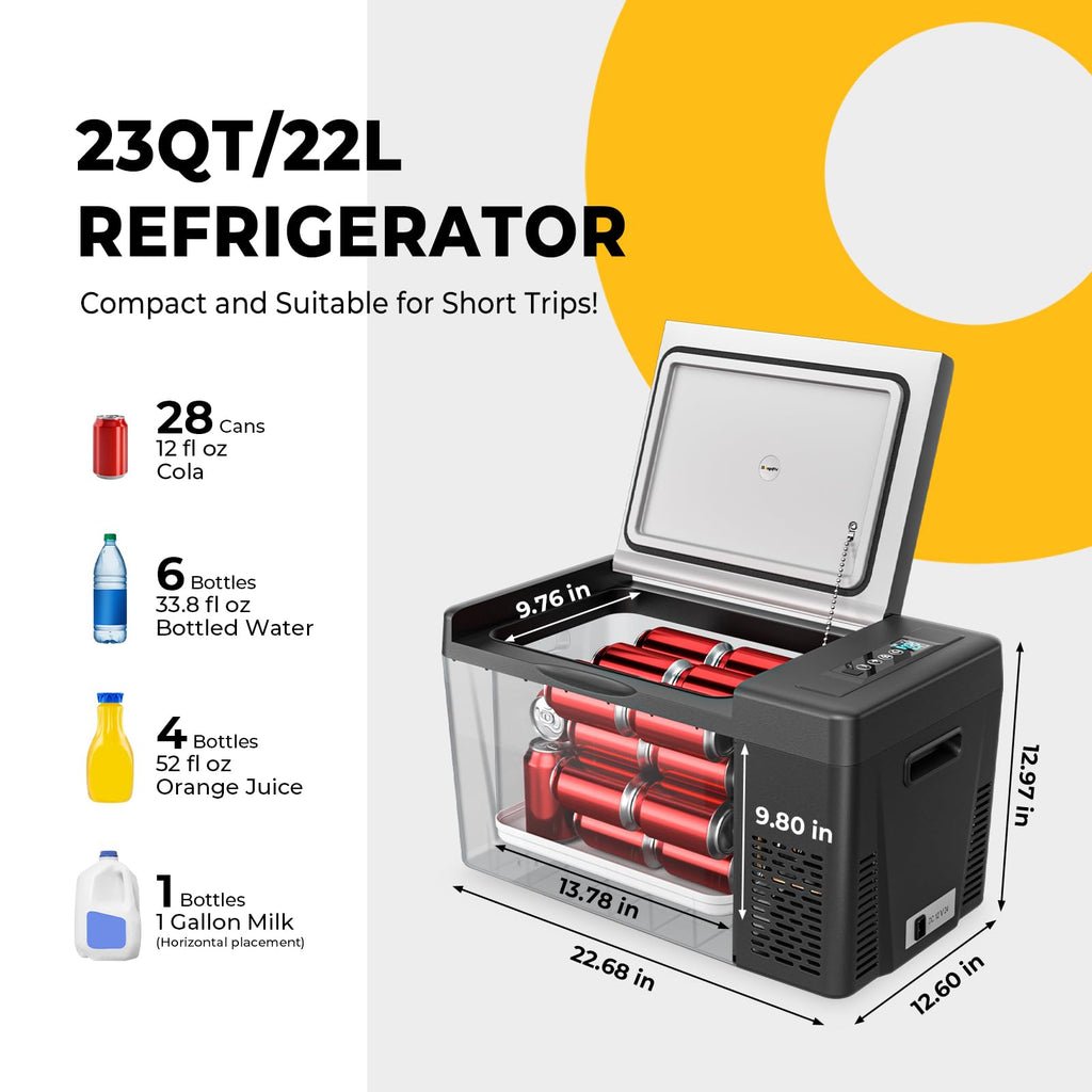 BougeRV 12V Portable Car Refrigerator Freezer for Camping