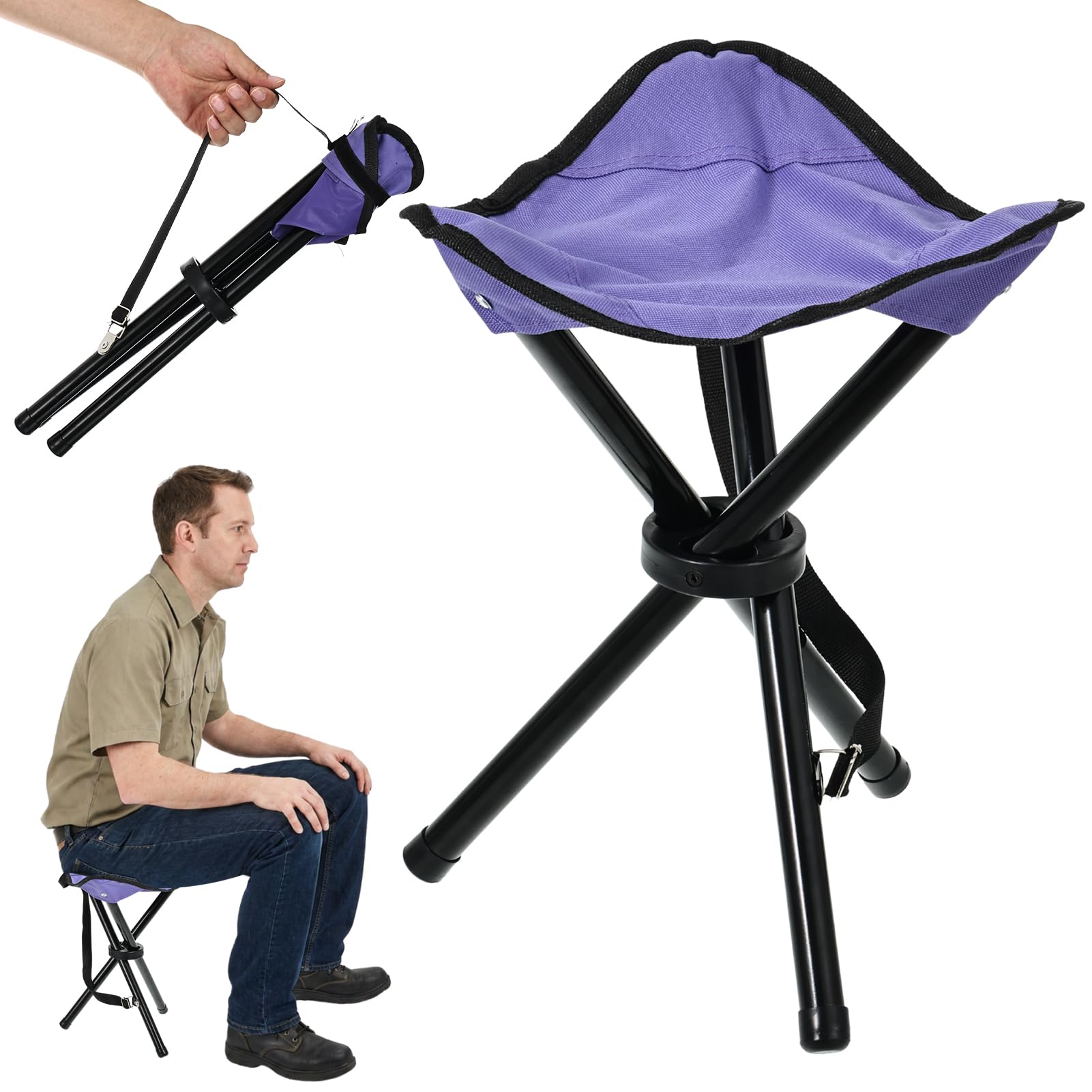 CebraBounze 14.6-Inch Lightweight Tripod Camping Stool