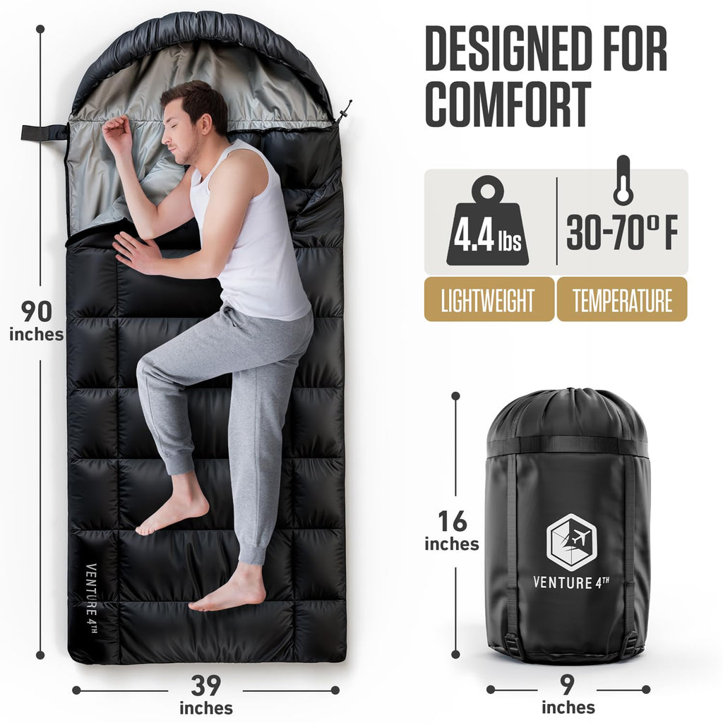 VENTURE 4TH Camping Sleeping Bag in Single, XXL or Double