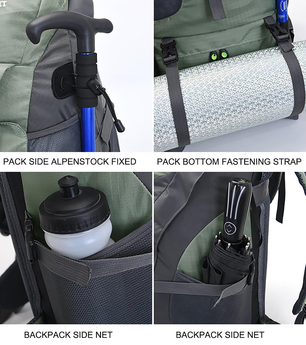 Bseash 50L Water-Resistant Lightweight Hiking Backpack
